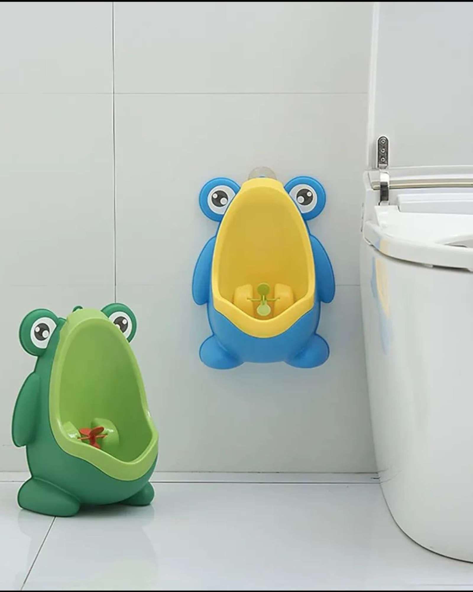 Orinal infantil con diseño de rana para niños.AZUL-3