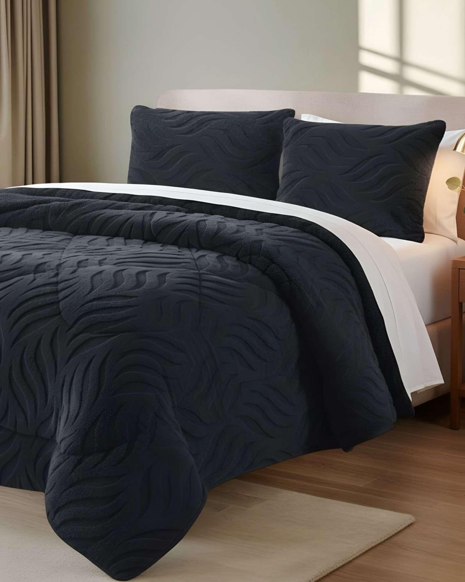 COBERTOR ELEGANTE DE INVIERNO CON CHIPORRO 2 PLAZAS02-2