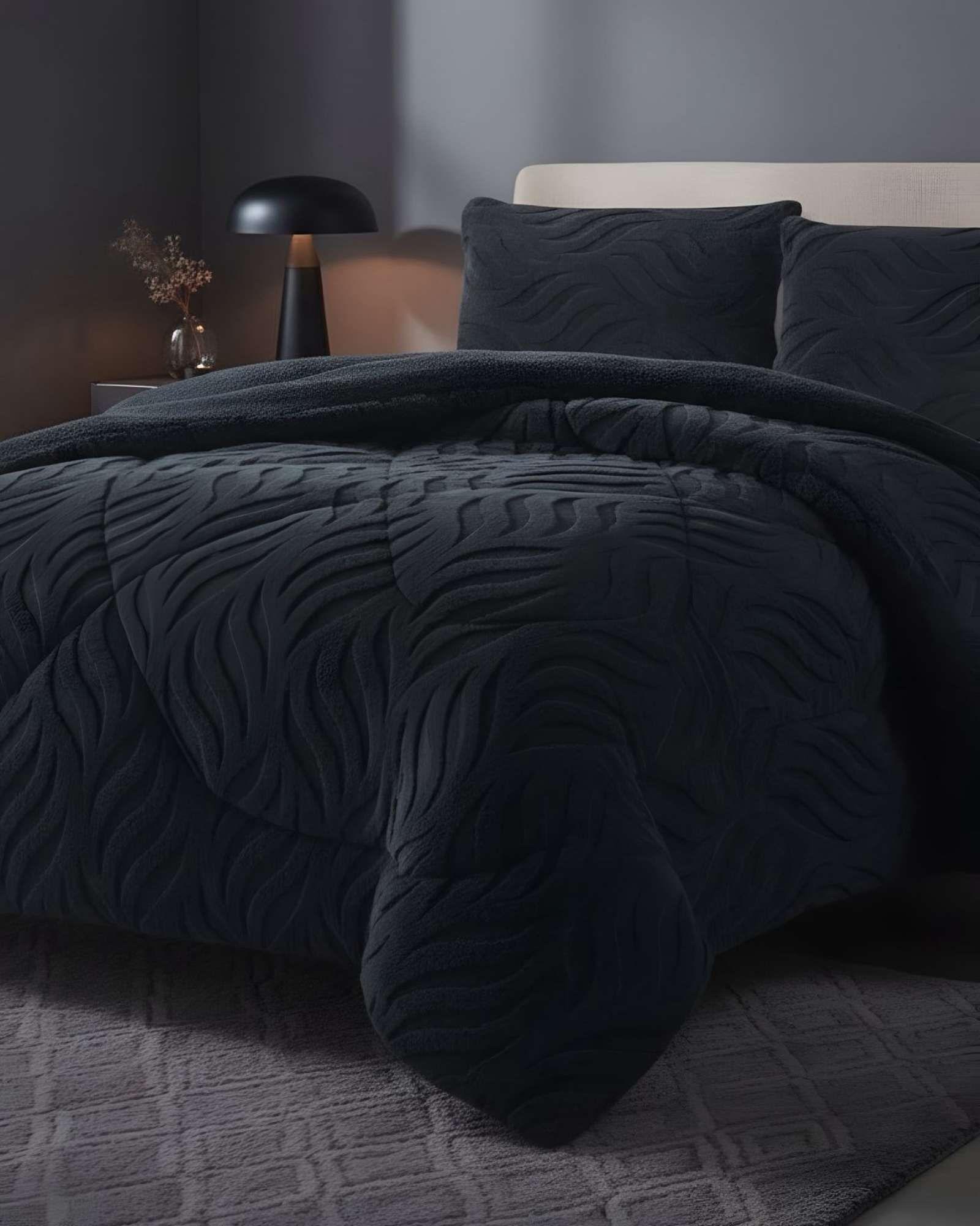 COBERTOR ELEGANTE DE INVIERNO CON CHIPORRO 2 PLAZAS02-3