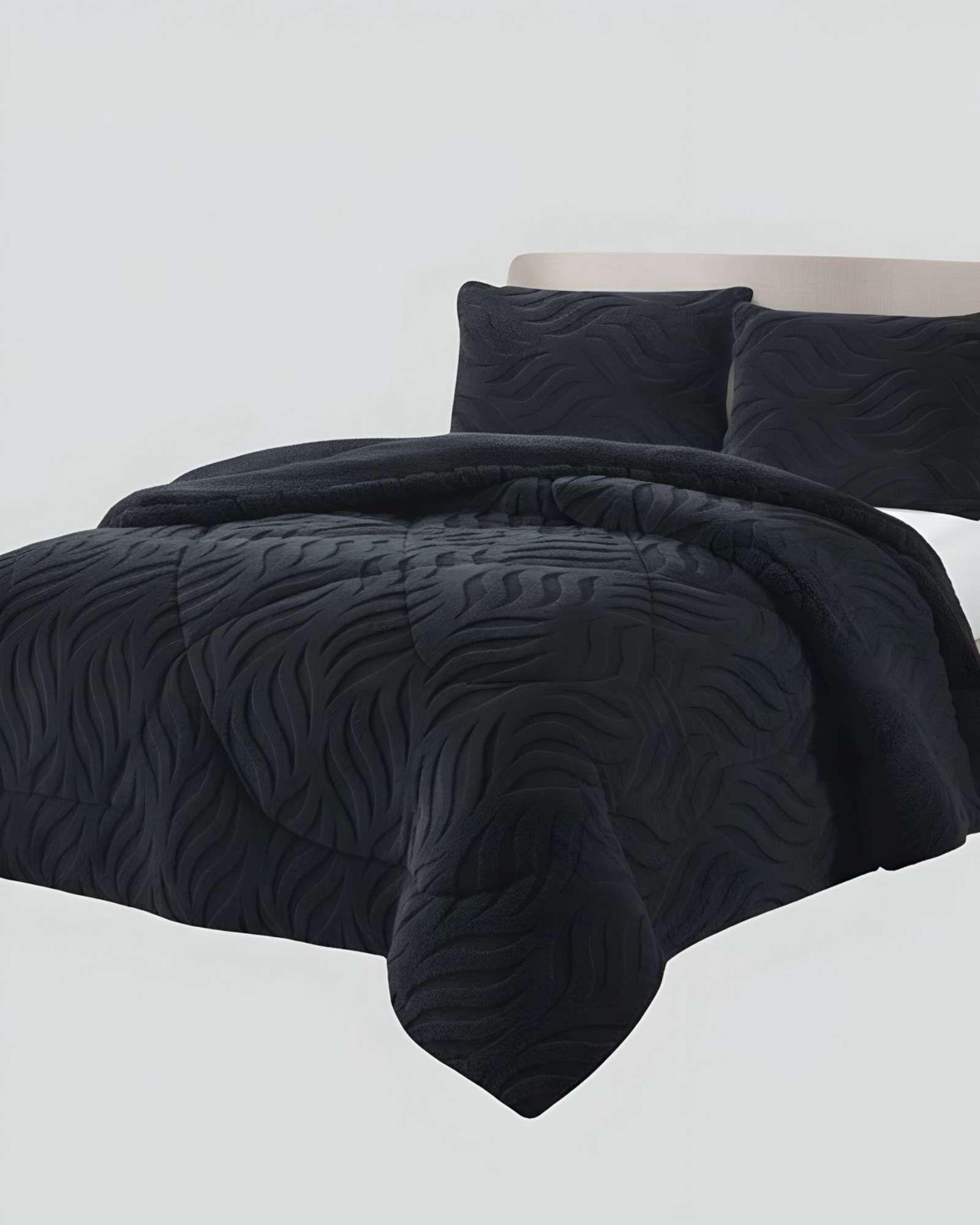 COBERTOR ELEGANTE DE INVIERNO CON CHIPORRO 2 PLAZAS02-4