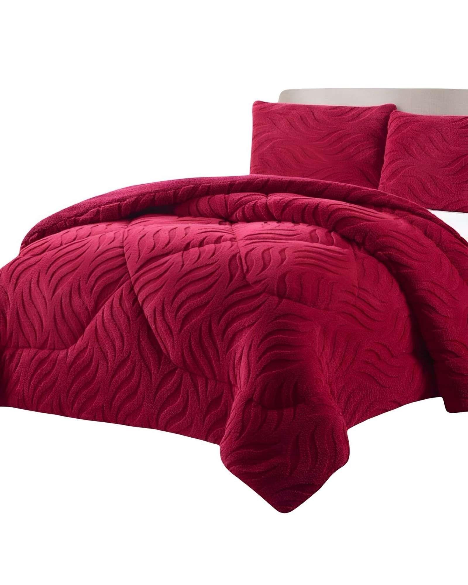 COBERTOR ELEGANTE DE INVIERNO CON CHIPORRO 2 PLAZAS05-0