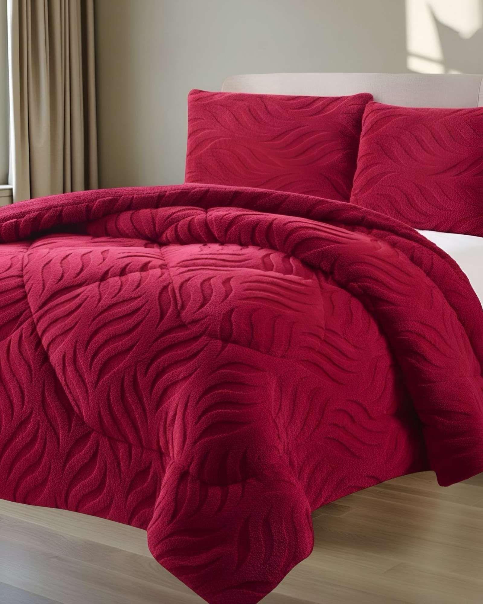 COBERTOR ELEGANTE DE INVIERNO CON CHIPORRO 2 PLAZAS05-1