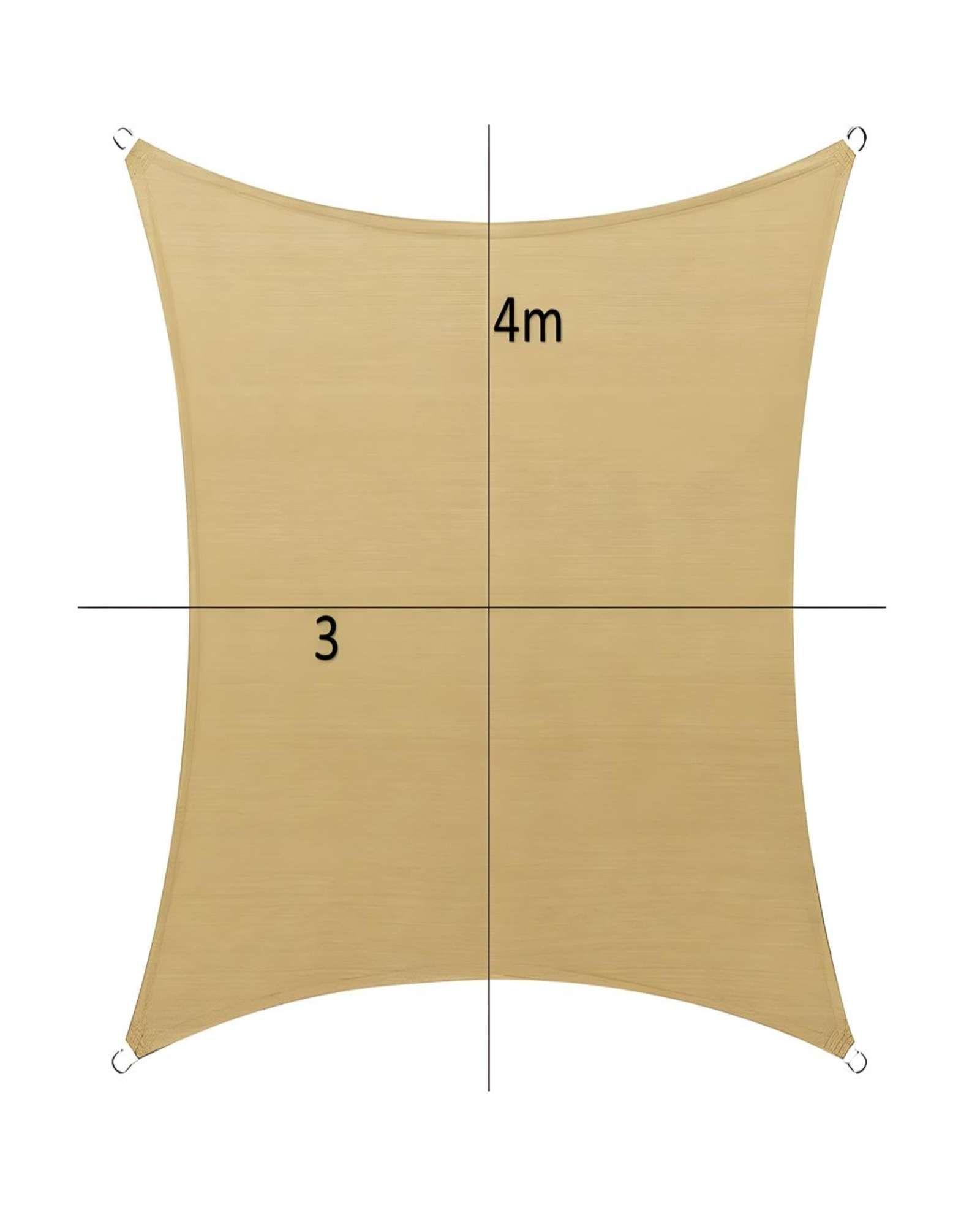 TOLDO VELA DE LONA 3X4 RECTANGULAR PARA SOMBRA PARASOL  -3