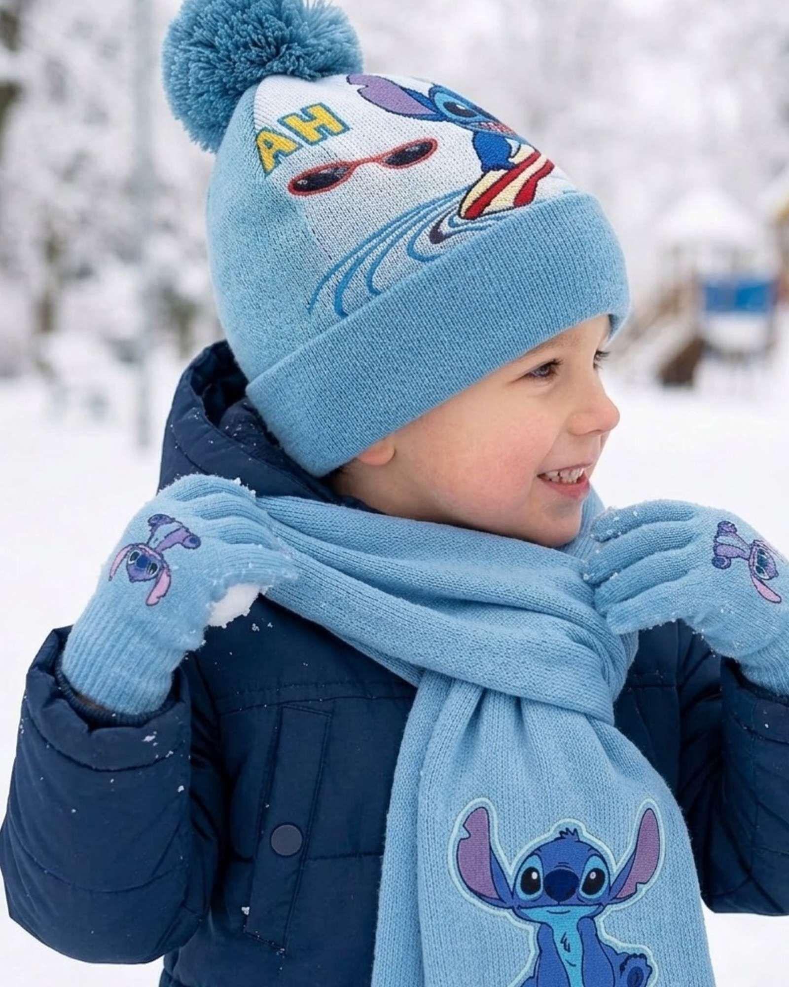 Set Invierno Niños niñas Gorro,Bufanda,Guantes Térmico04-2