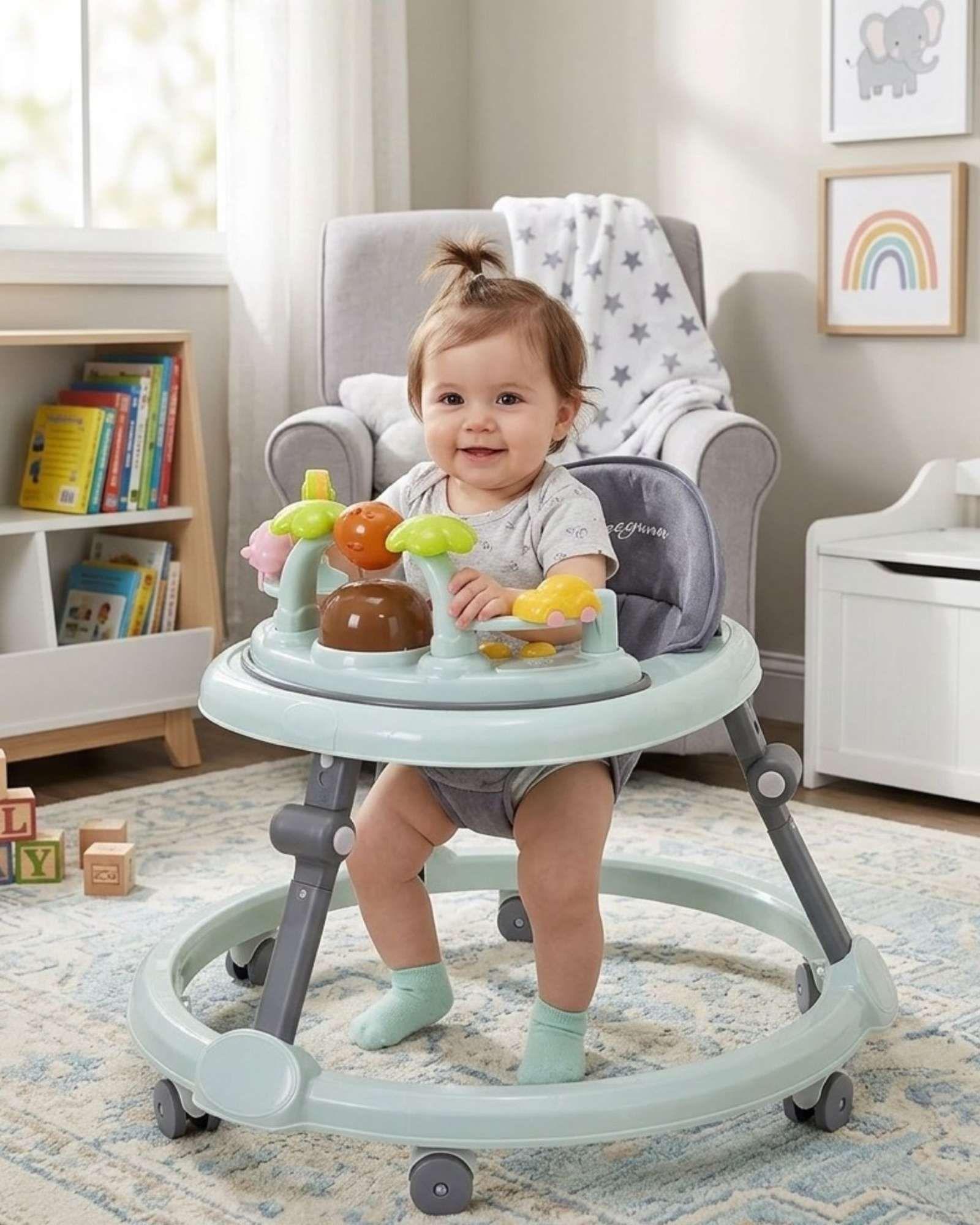 Andador Musical Para Bebé Interactivo Plegable Seguro2-0