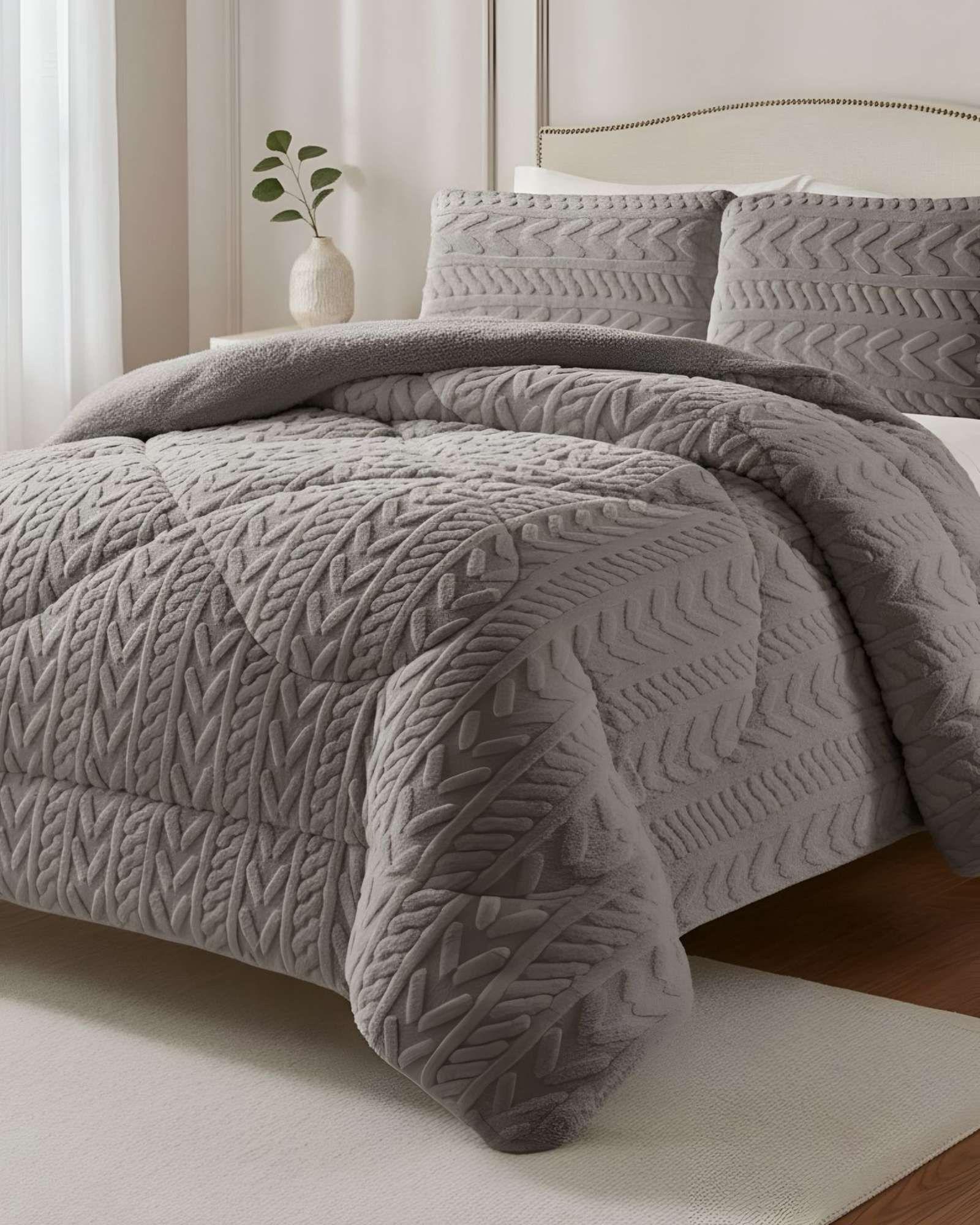 COBERTOR ELEGANTE DE INVIERNO CON CHIPORRO KING15-4