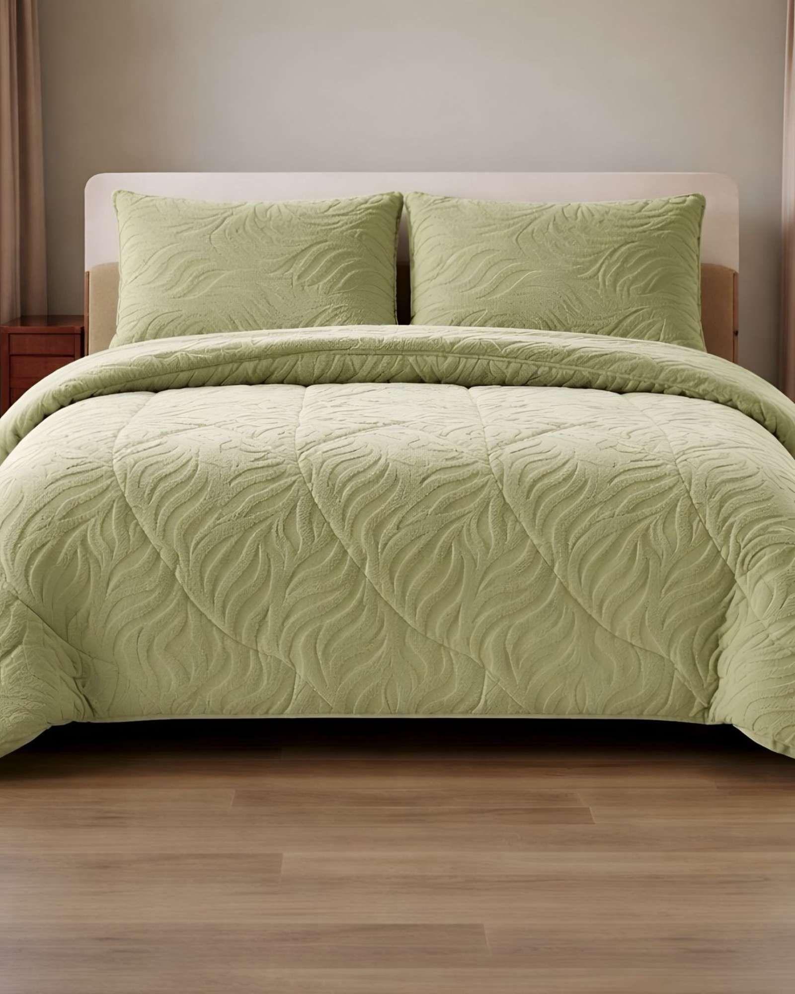 COBERTOR ELEGANTE DE INVIERNO CON CHIPORRO 2 PLAZAS01-3