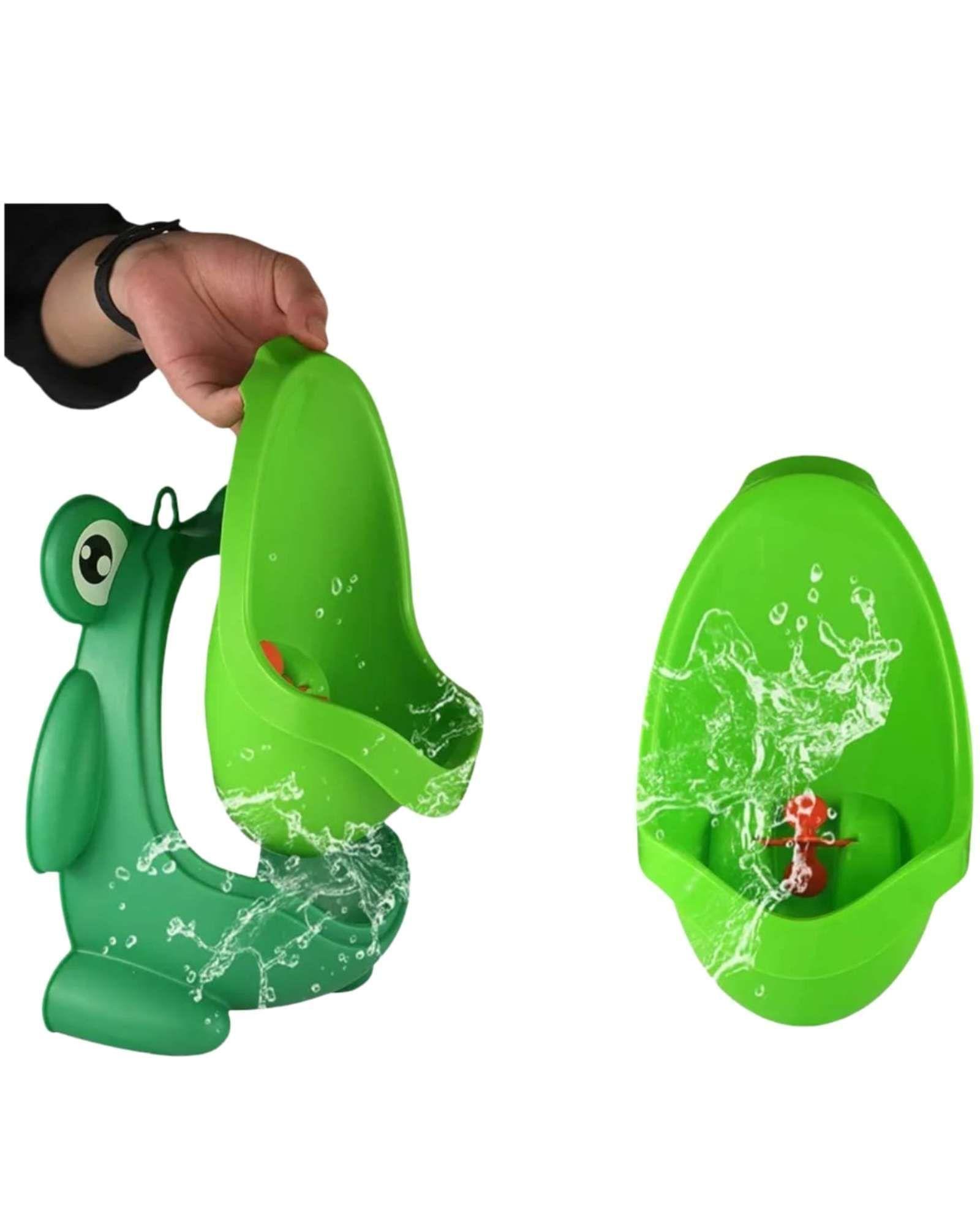 Orinal infantil con diseño de rana para niños.VERDE-3