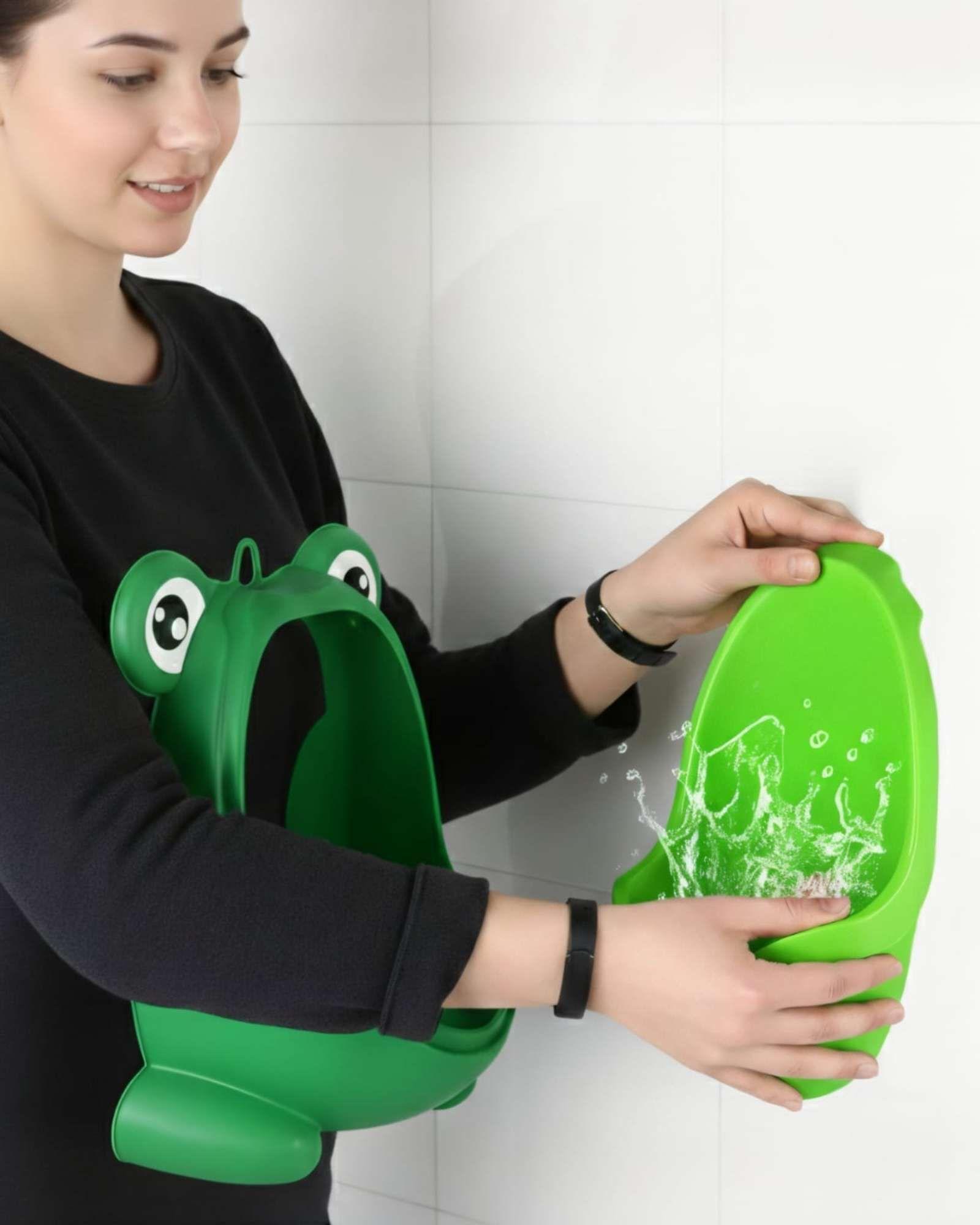 Orinal infantil con diseño de rana para niños.VERDE-4