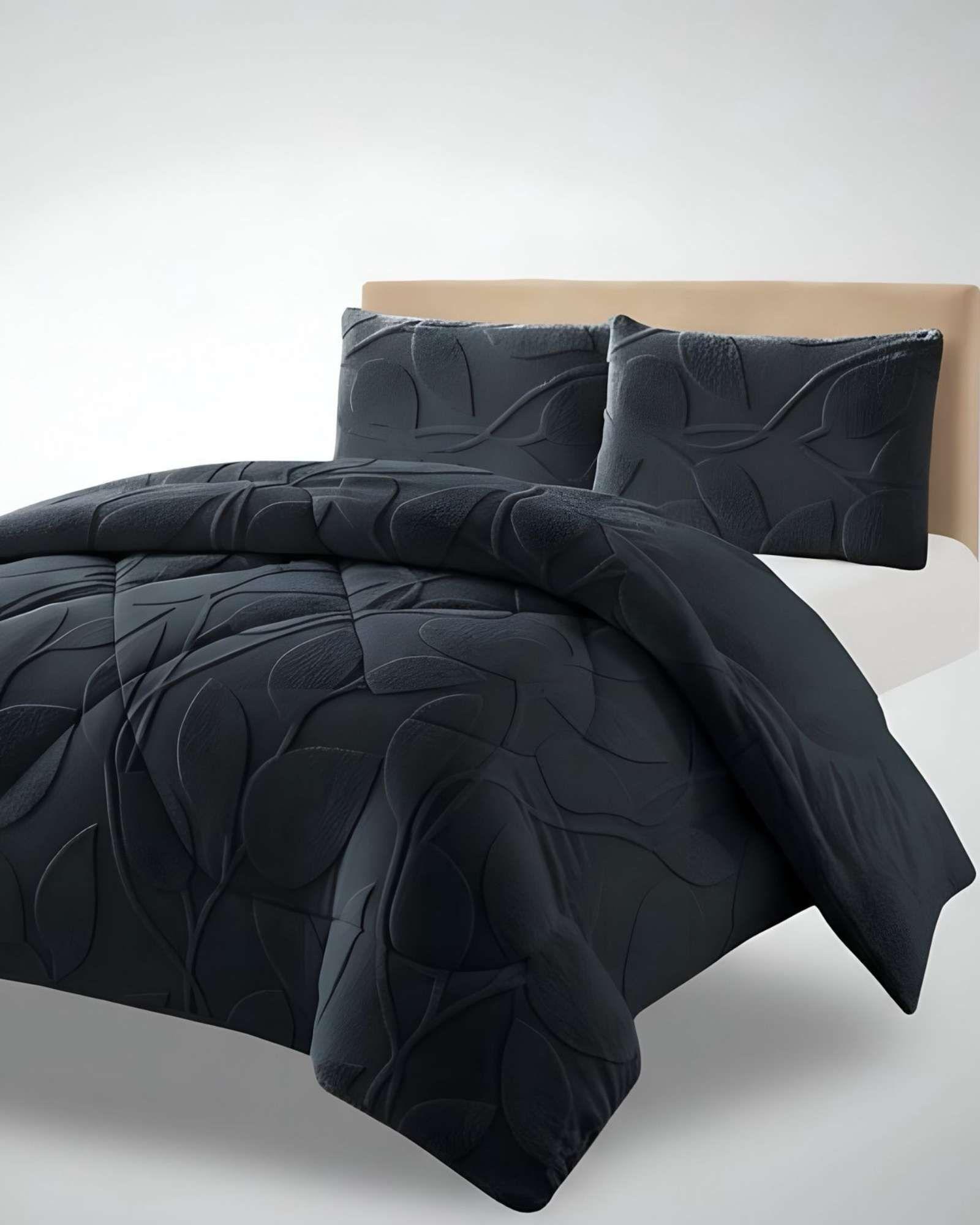 Cubrecama Acolchado con chiporro diseño Texturizado Hojas King K2-4