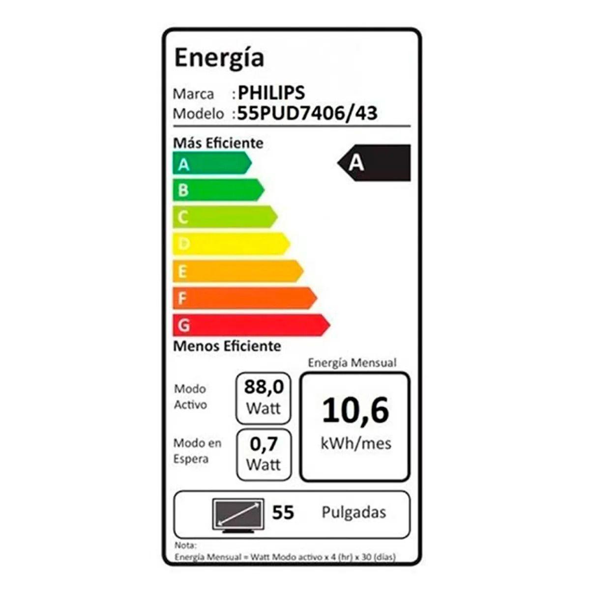 Smart Tv Philips Led Uhd 4k 55" 55pud7406-43-3