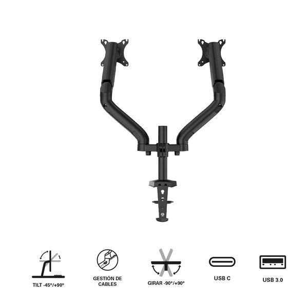 Soporte Doble AOC AD110DX para Monitores 13" a 32" con USB-4