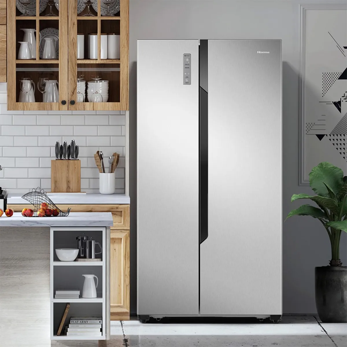 Refrigerador Side by Side Hisense RC67WS2 508L Inox No Frost-3