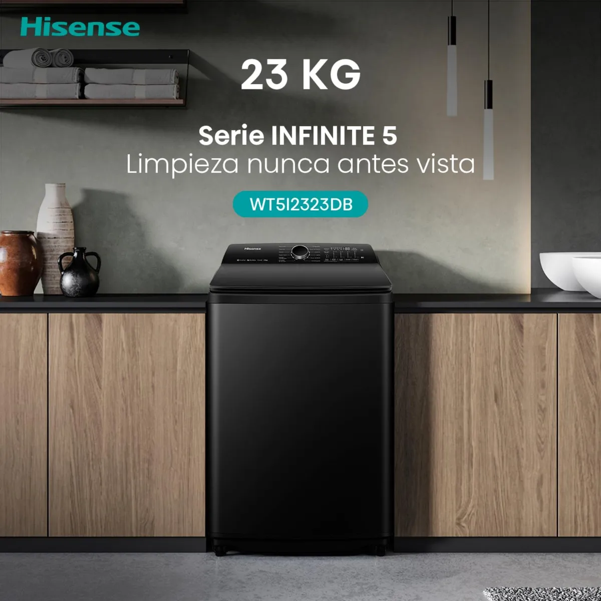 Lavadora Hisense WT5I2323DB 23 kg Gris Oscuro Carga Superior-4