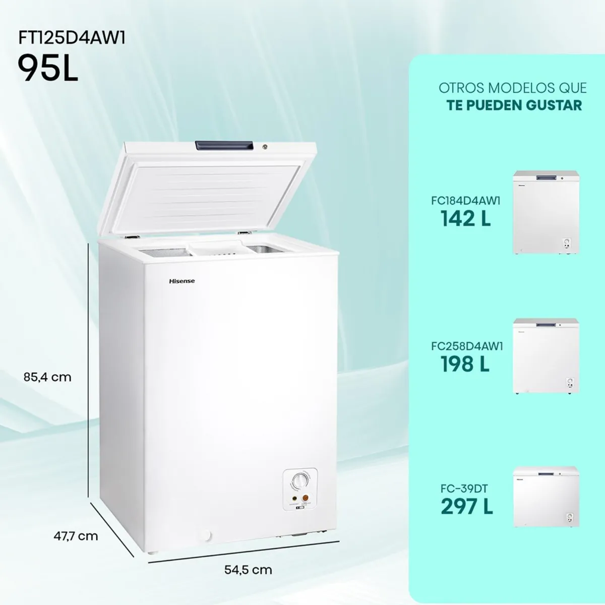 Freezer Horizontal Hisense FT125D4AW1 95 L Blanco-1