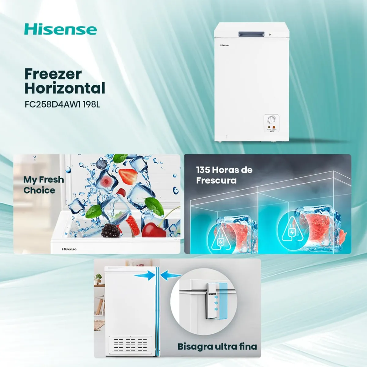 Freezer Horizontal Hisense FT125D4AW1 95 L Blanco-2