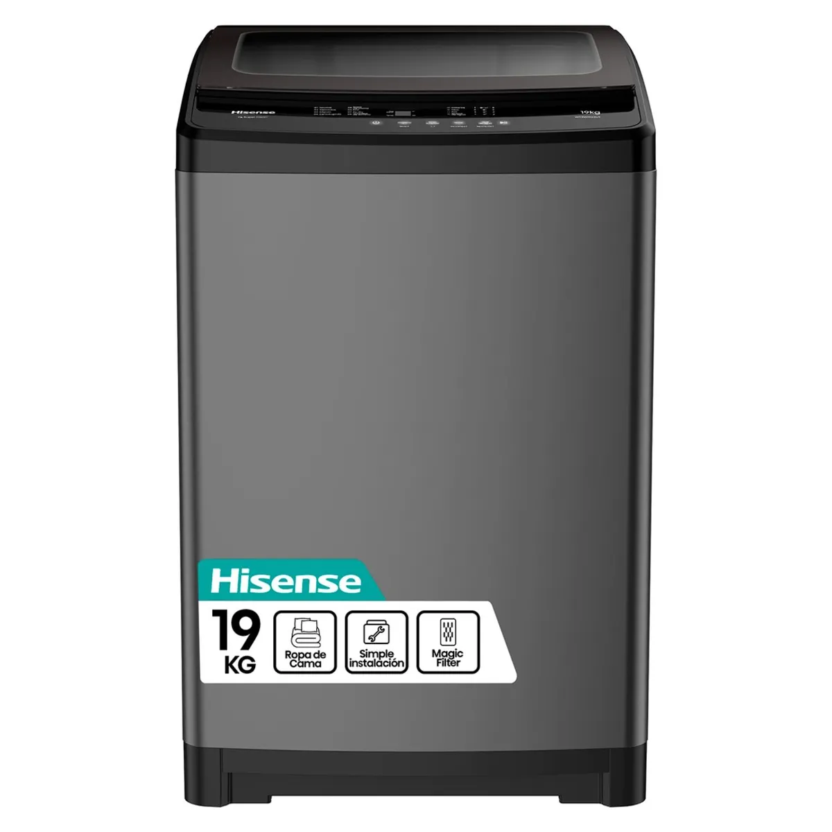 Lavadora Hisense WT3W1923UT 19 kg gris Carga Superior-0