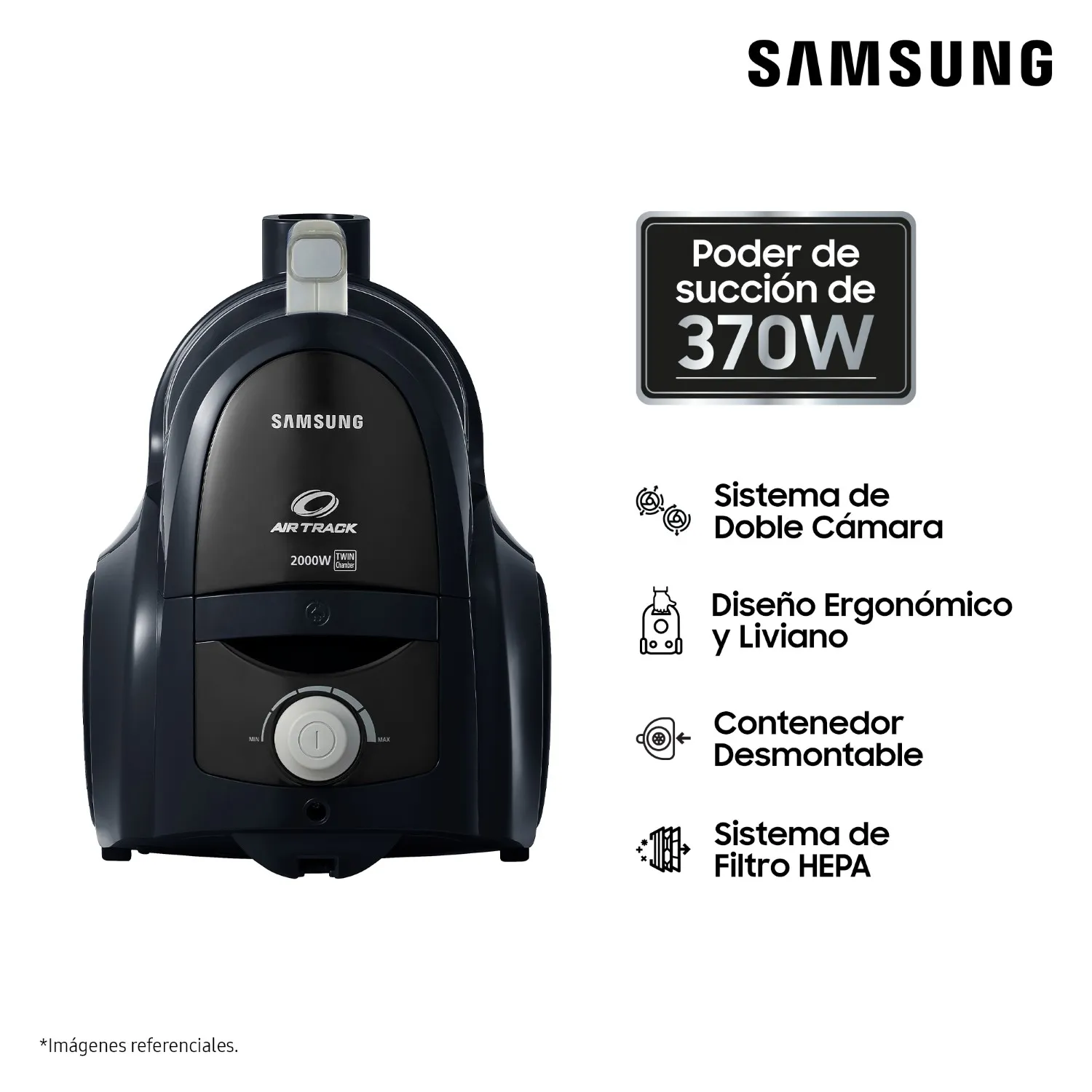 Aspiradora ciclónica 2000W contenedor 1.3 litros-2