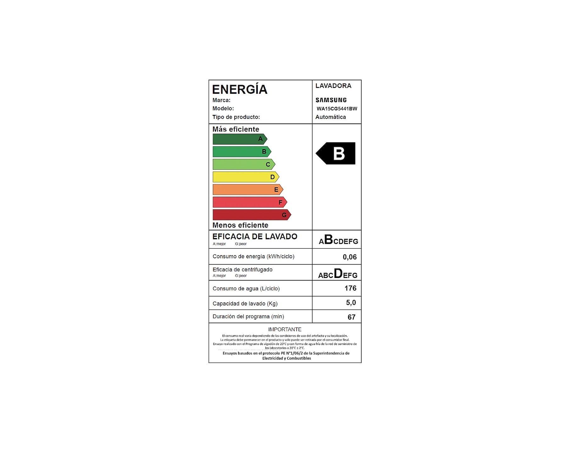 Lavadora automática Samsung 15 kg WA15CG5441BWZS-7