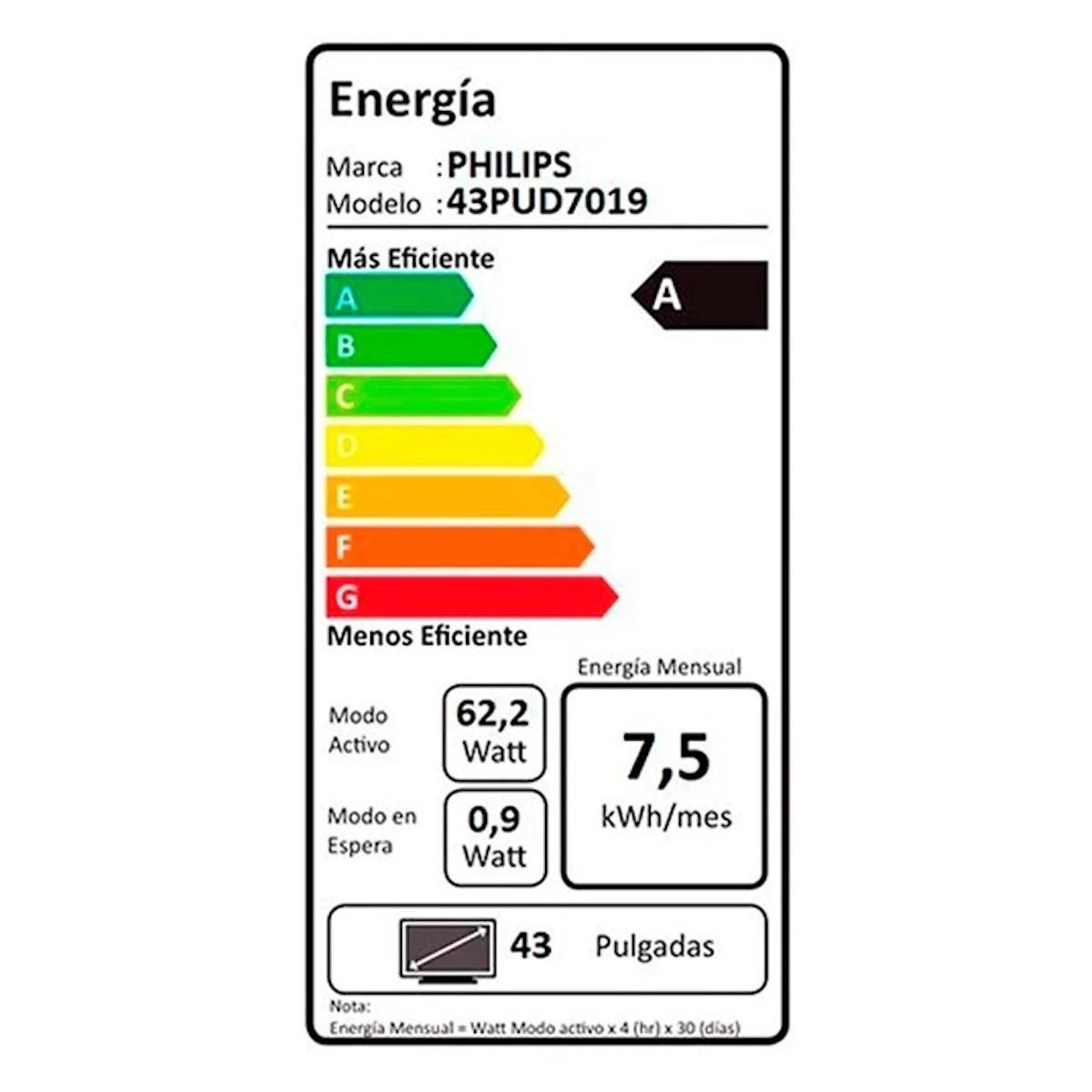 Smart Tv Philips Led 4k Uhd 43” 43pud7019-43-6