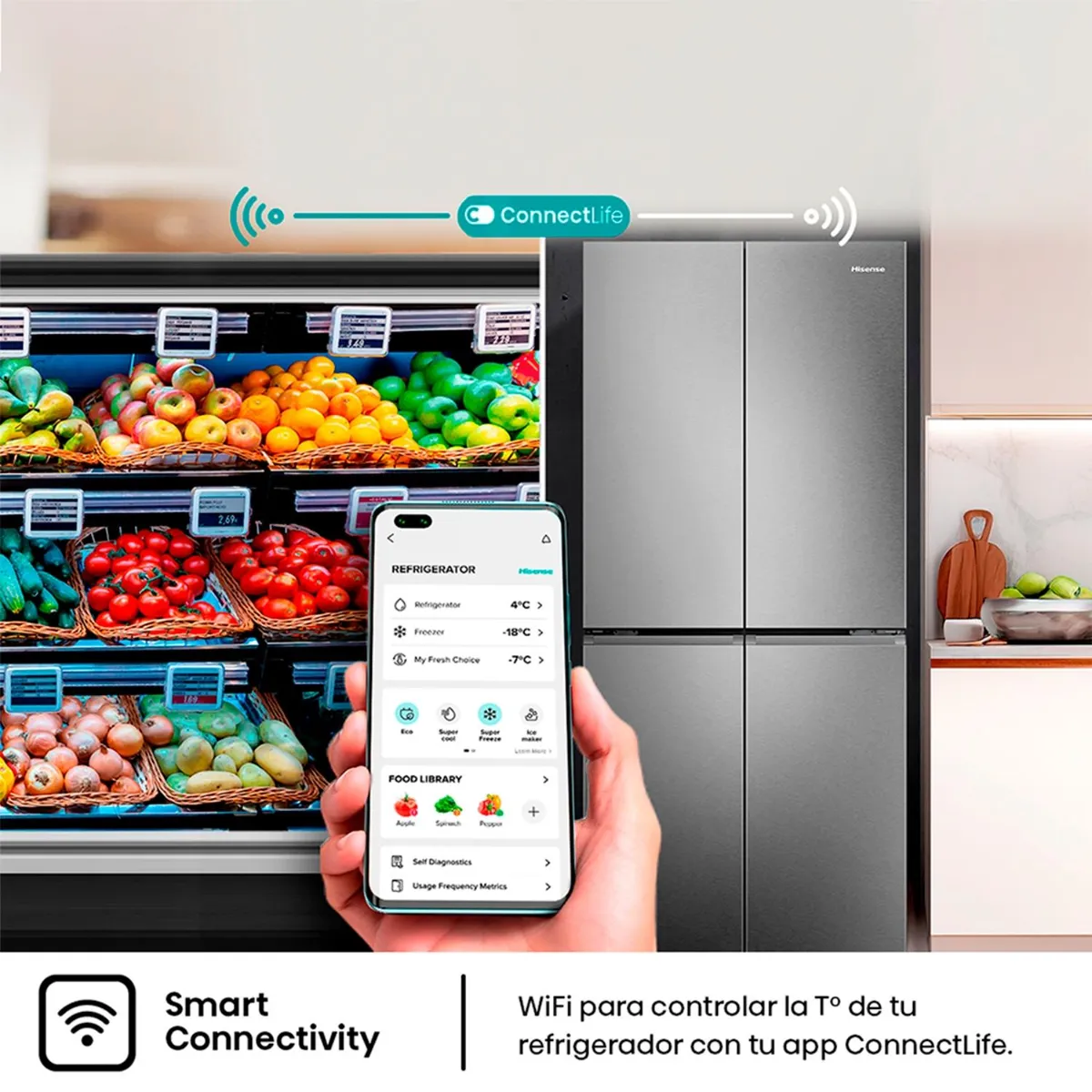 Refrigerador Side by Side Hisense RQ5P470NECF 470L NoFrost-5