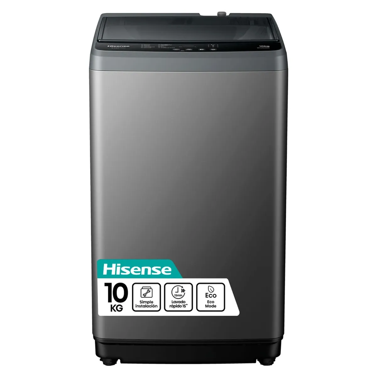Lavadora Hisense WT1D1030UT 10 kg Titanium Carga Superior-0