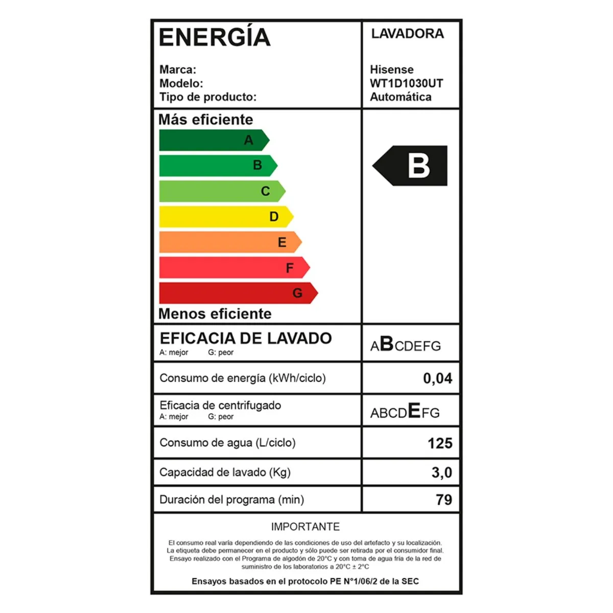 Lavadora Hisense WT1D1030UT 10 kg Titanium Carga Superior-7