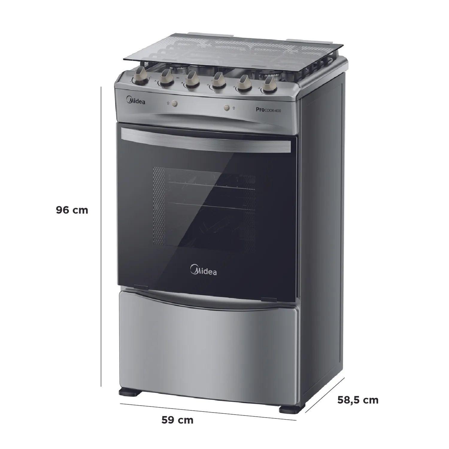 Cocina a Gas 4 Quemadores MCG-4QPI24NS Acero Inoxidable-2