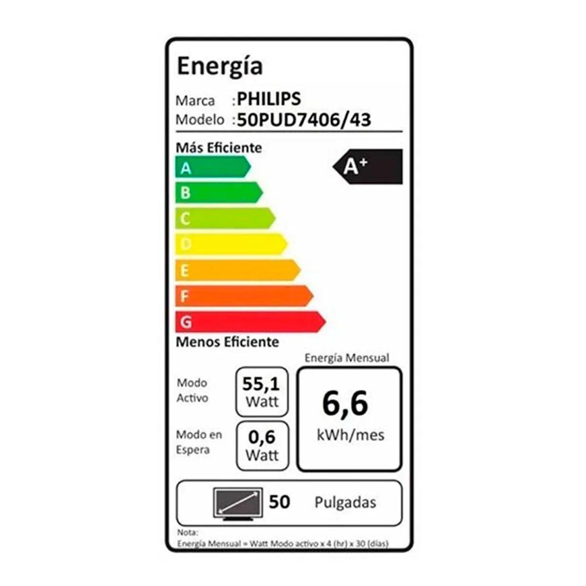 Smart Tv Philips Led Uhd 4k 50" 50pud7406-44-4