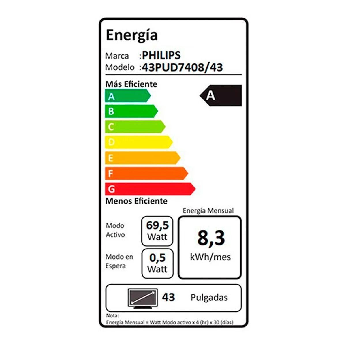 Smart Tv Philips Led Uhd 4k 43" 43pud7408-43-5