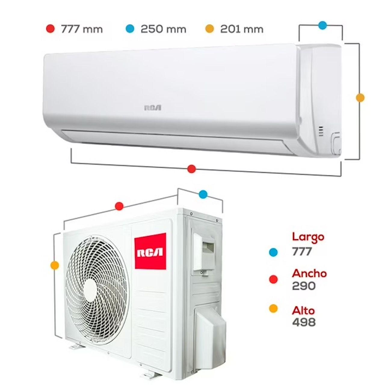 Aire Acondicionado RCA 12CHSA KC 12000 BTU Frío Calor Split-5