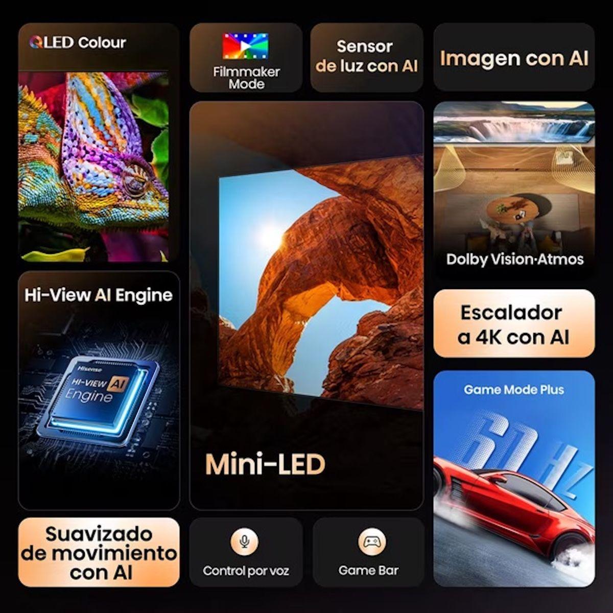 Smart TV Hisense 65U6QV Mini LED 65" 4K UHD VIDAA-3