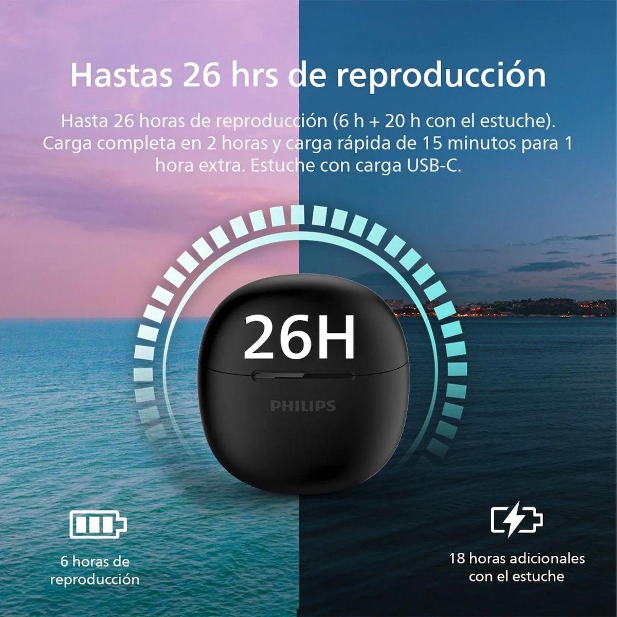 Audífonos Philips TAT1139 True Wireless Bluetooth 5.4 Negro-2