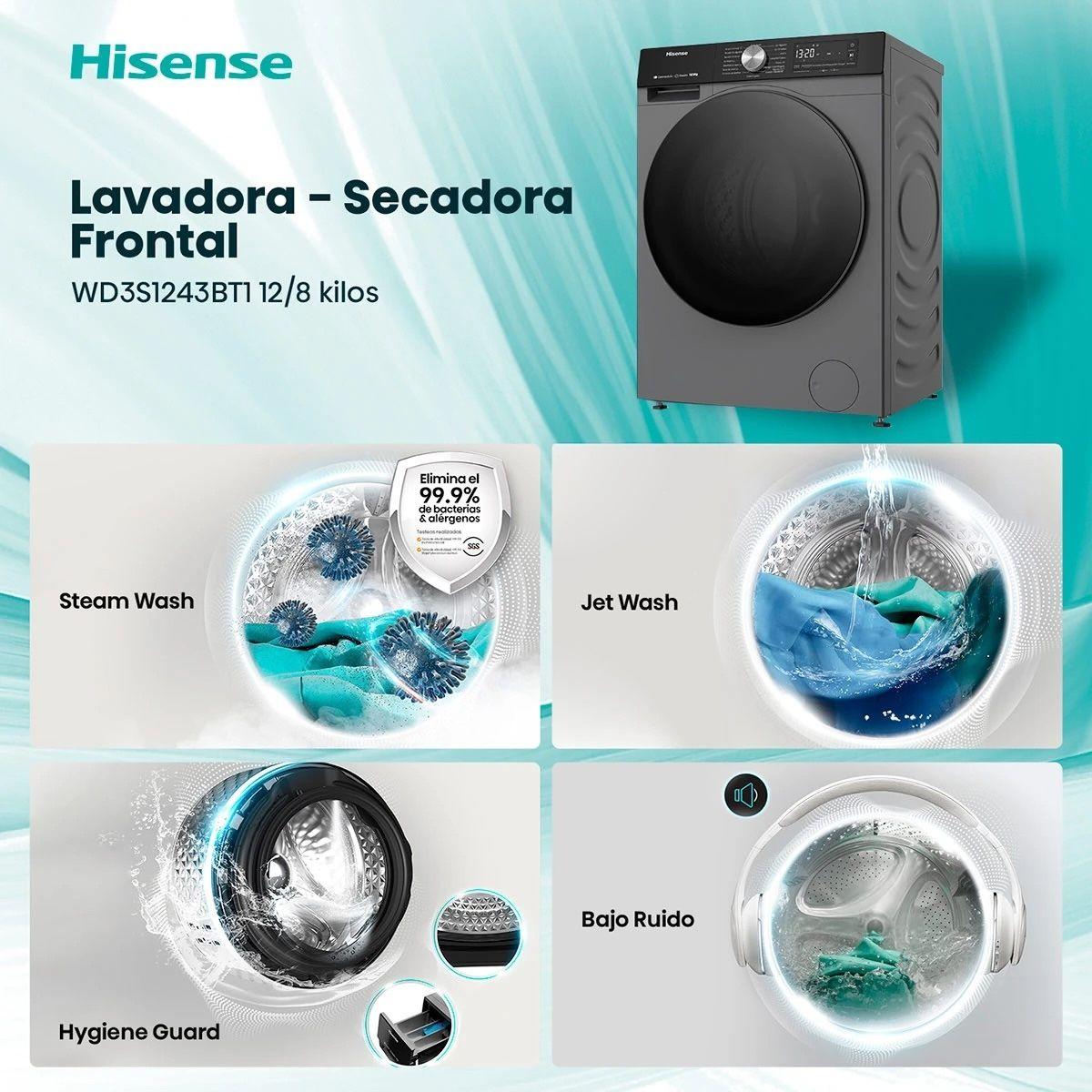 Lavadora Secadora Hisense WD3S1243BT1 12/8 Kg-2