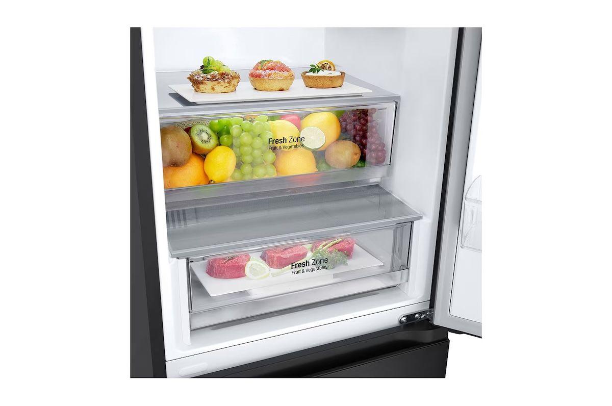 Refrigerador Bottom Freezer LG 344 L Negro Inverter No Frost-4