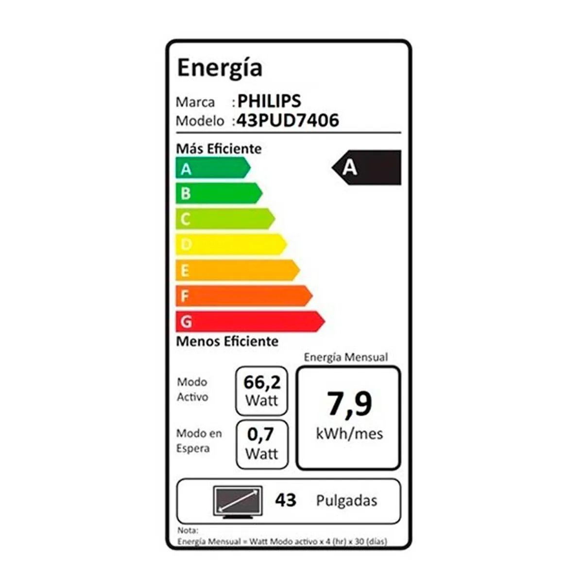 Smart Tv Philips Led Uhd 4k 43" 43pud7406-43-4