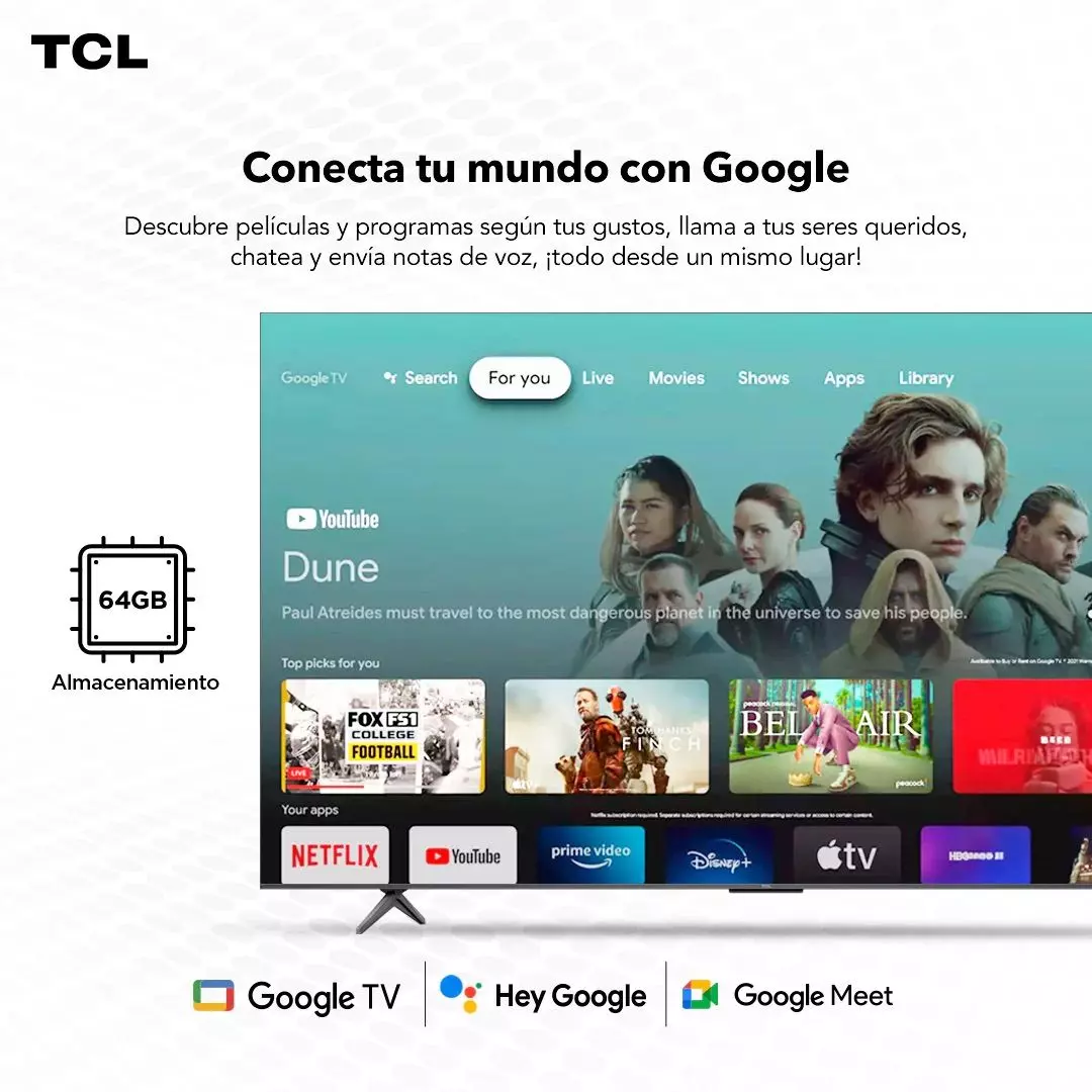 Smart TV TCL 98C655 98” QLED 4K Google TV Dolby Vision-5