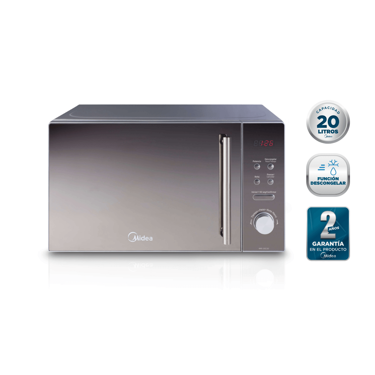 Microondas Digital 20 litros Mirror Midea MMP-20GC3D-1