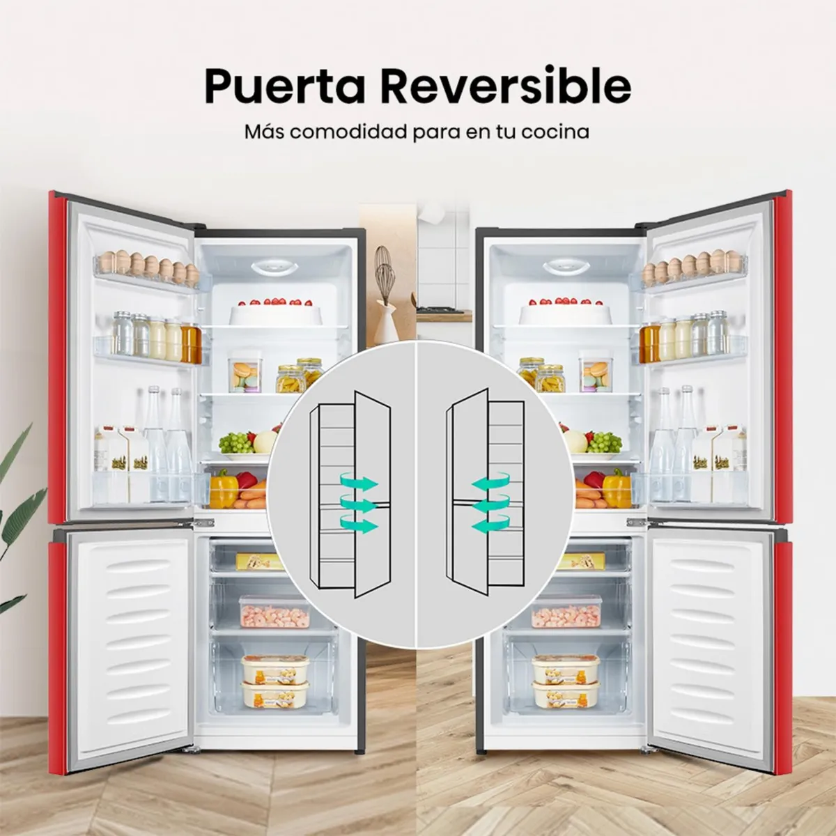 Refrigerador Bottom Freezer Hisense RB215NR 165 L Rojo-4