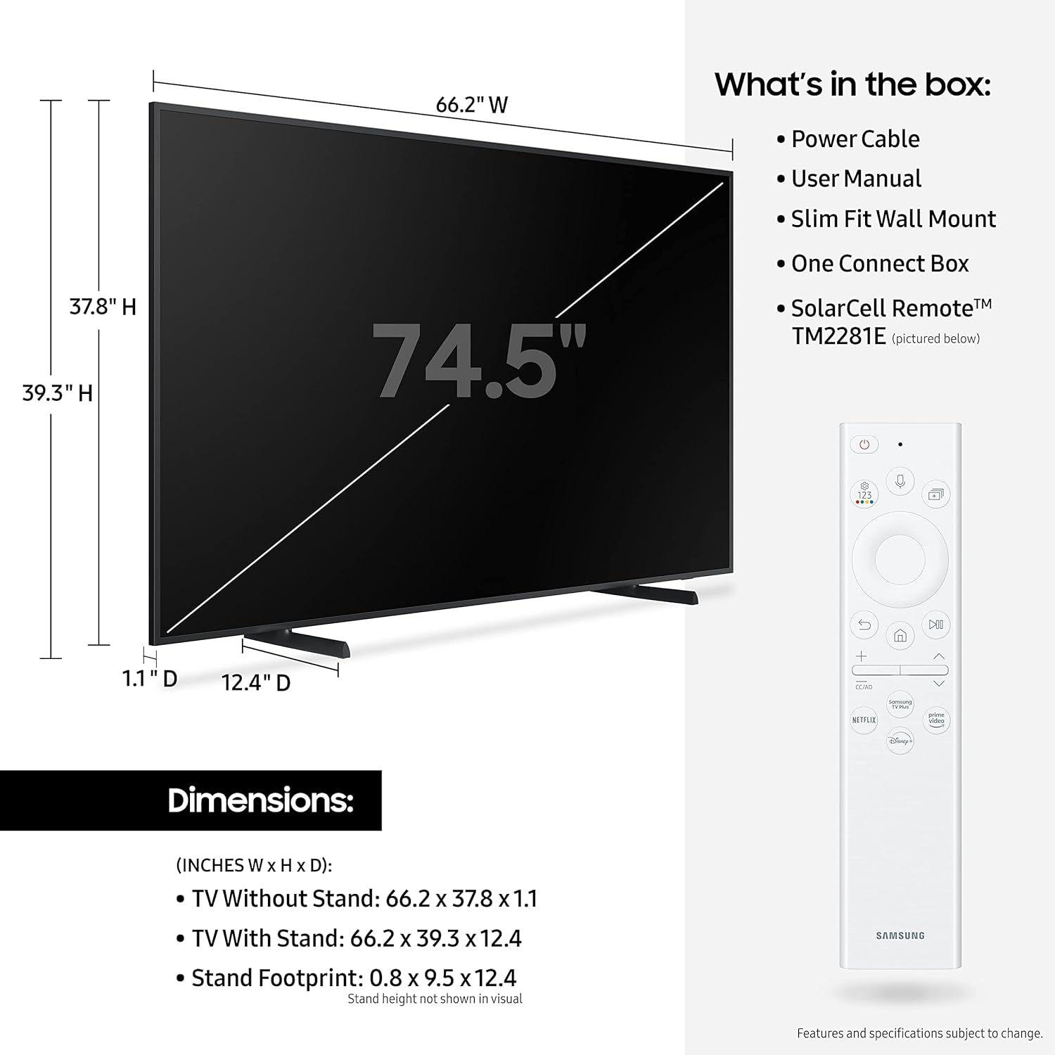 Smart TV 75'' Samsung The Frame LS03B-2