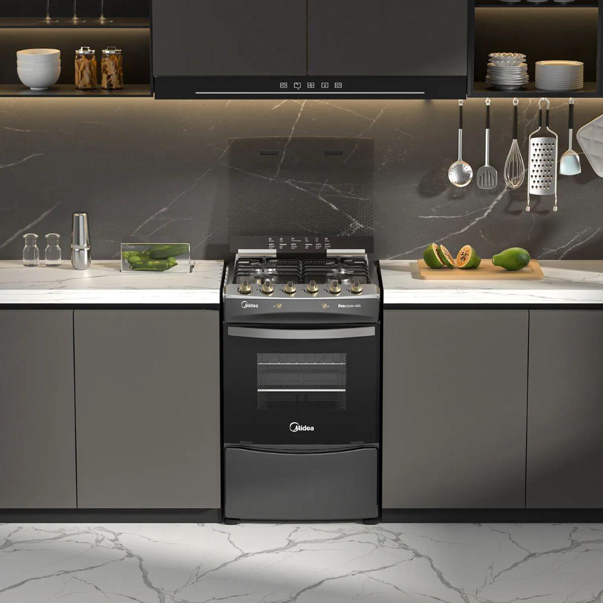 Cocina a gas 4 quemadores Carbon Grey  - OpenBox-5