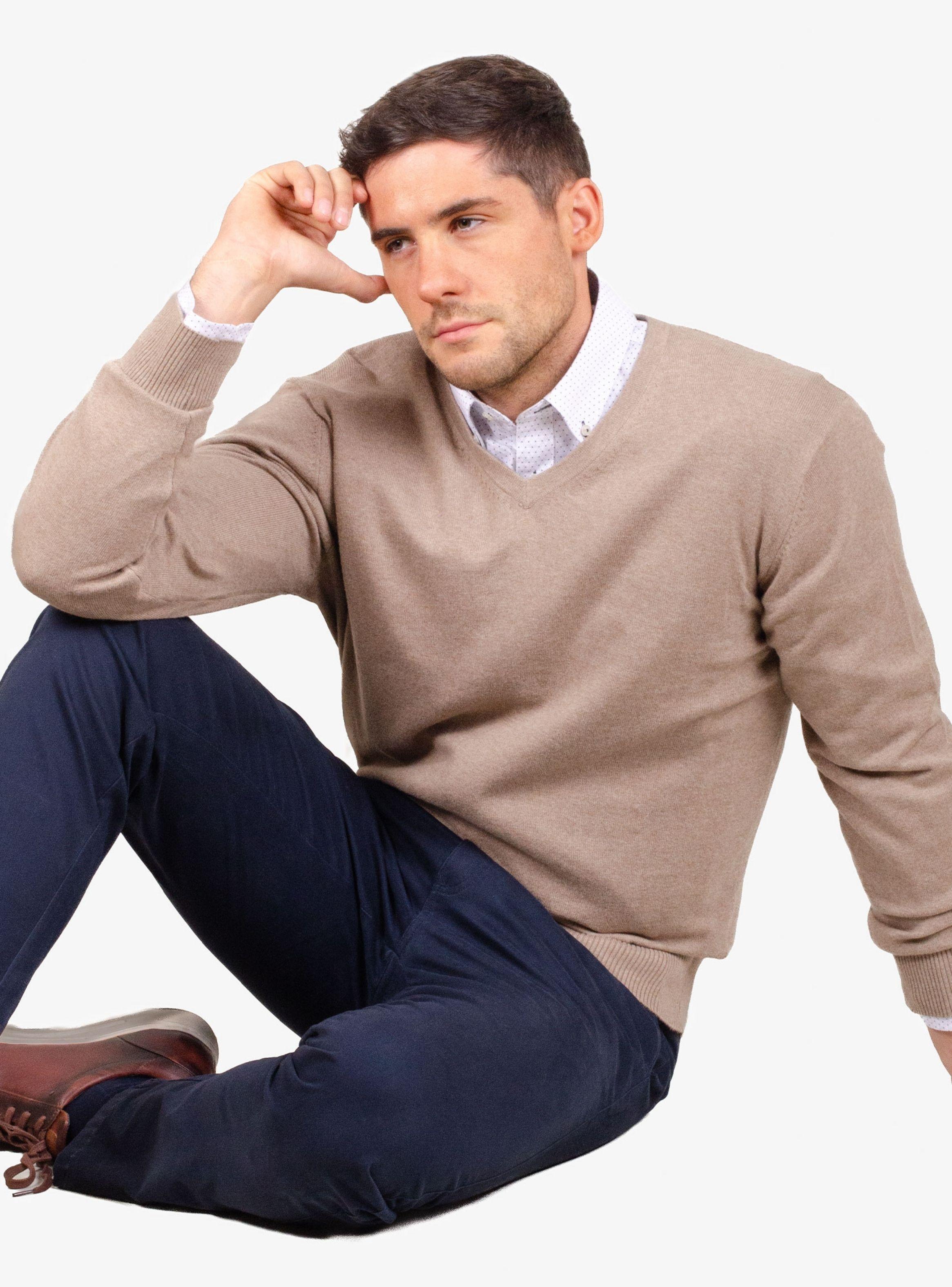 Sweater Cuello V Clásico Moss-5