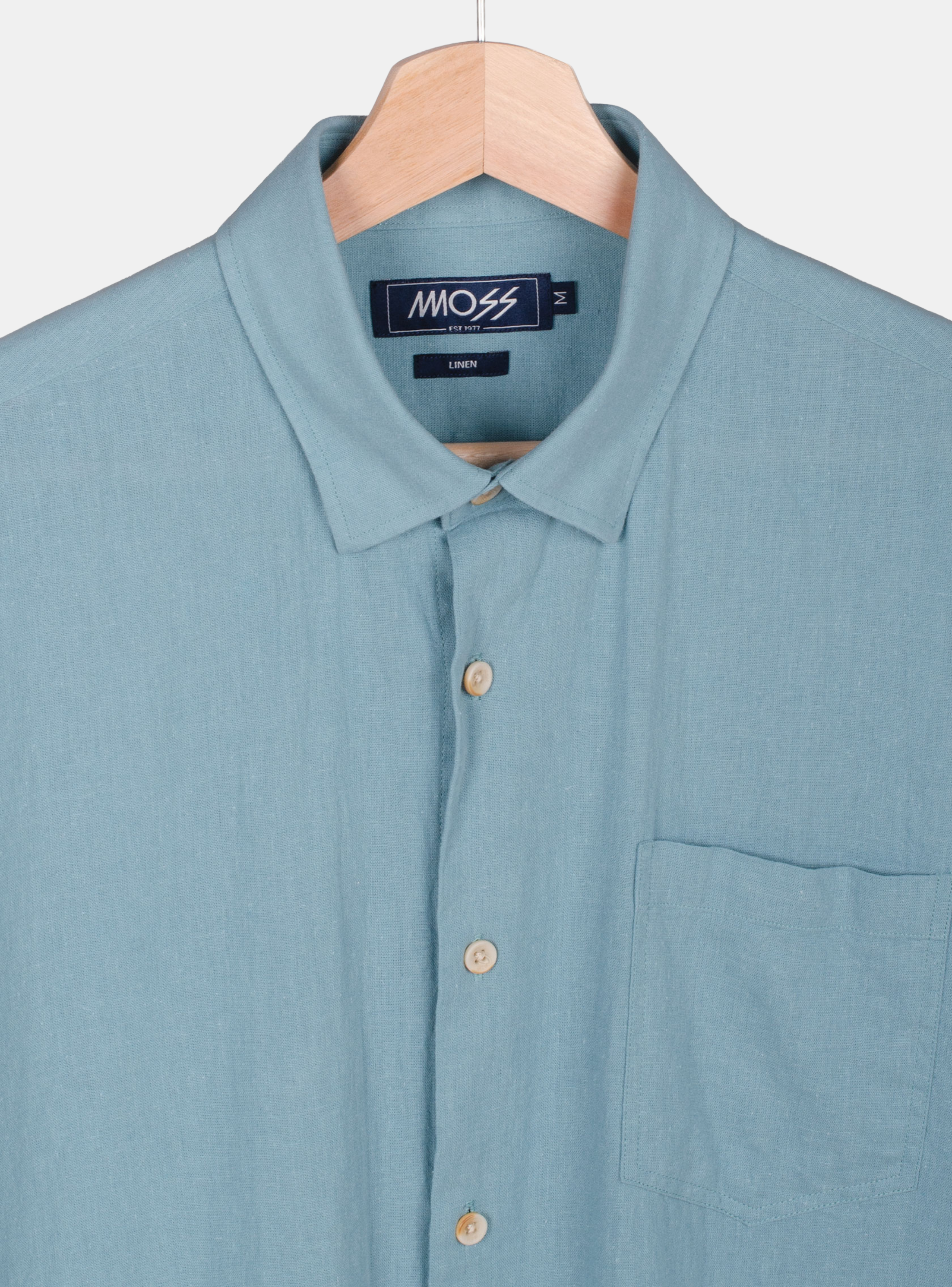 Camisa Lino Manga Corta Moss-1