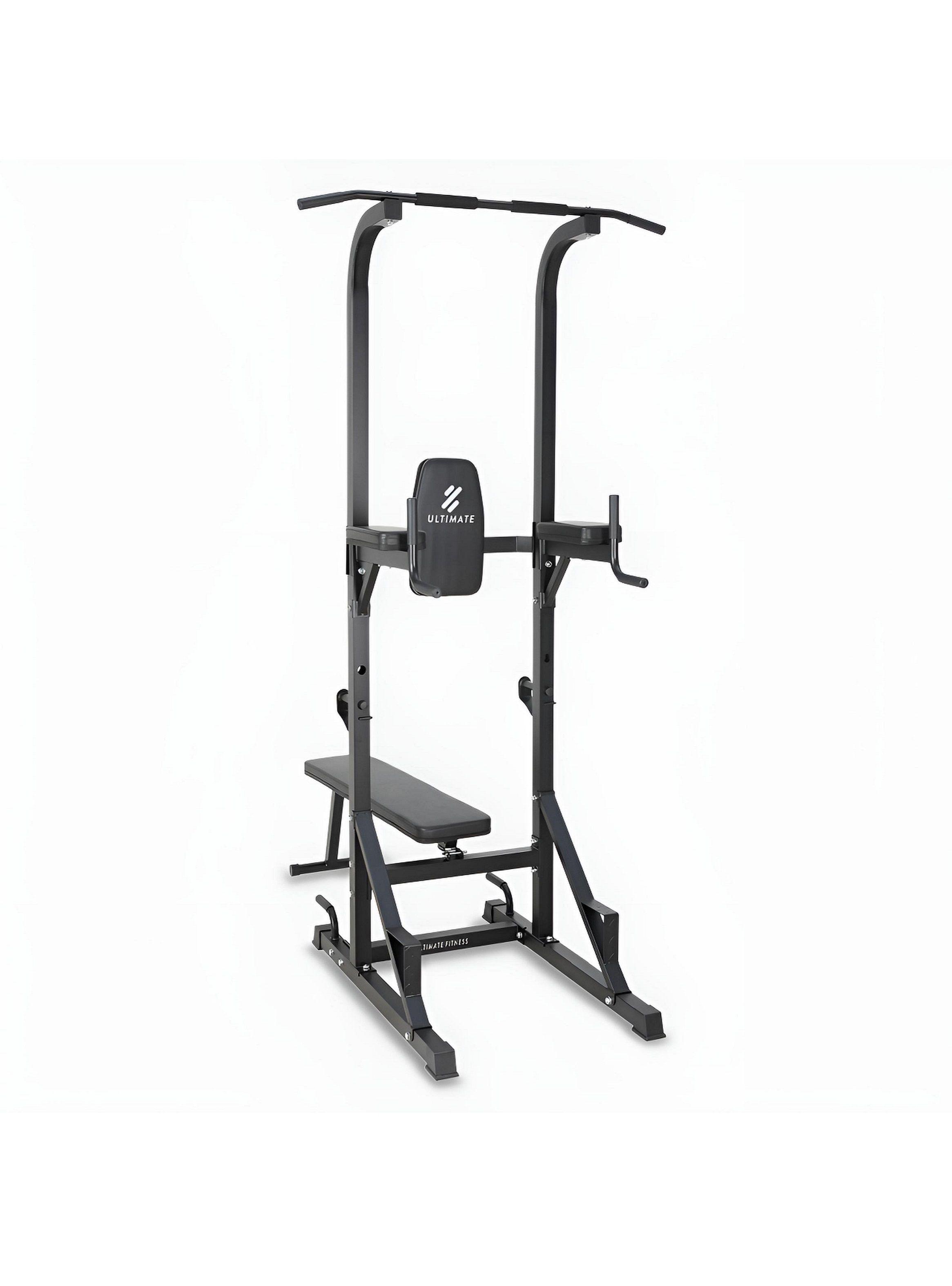 Máquina - Estación Dominadas Paralelas Multifunción Pro con Banca-0