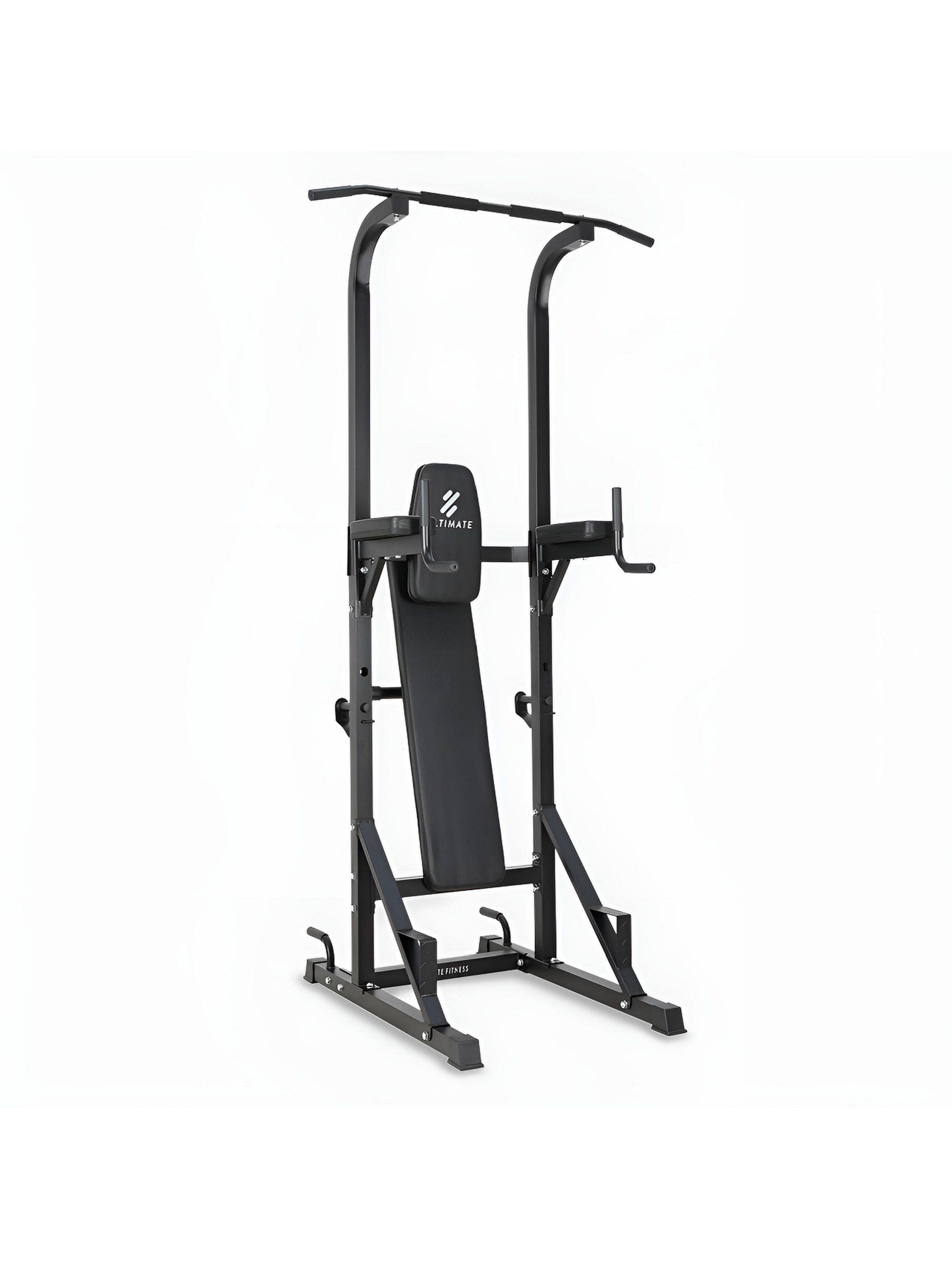 Máquina - Estación Dominadas Paralelas Multifunción Pro con Banca-5