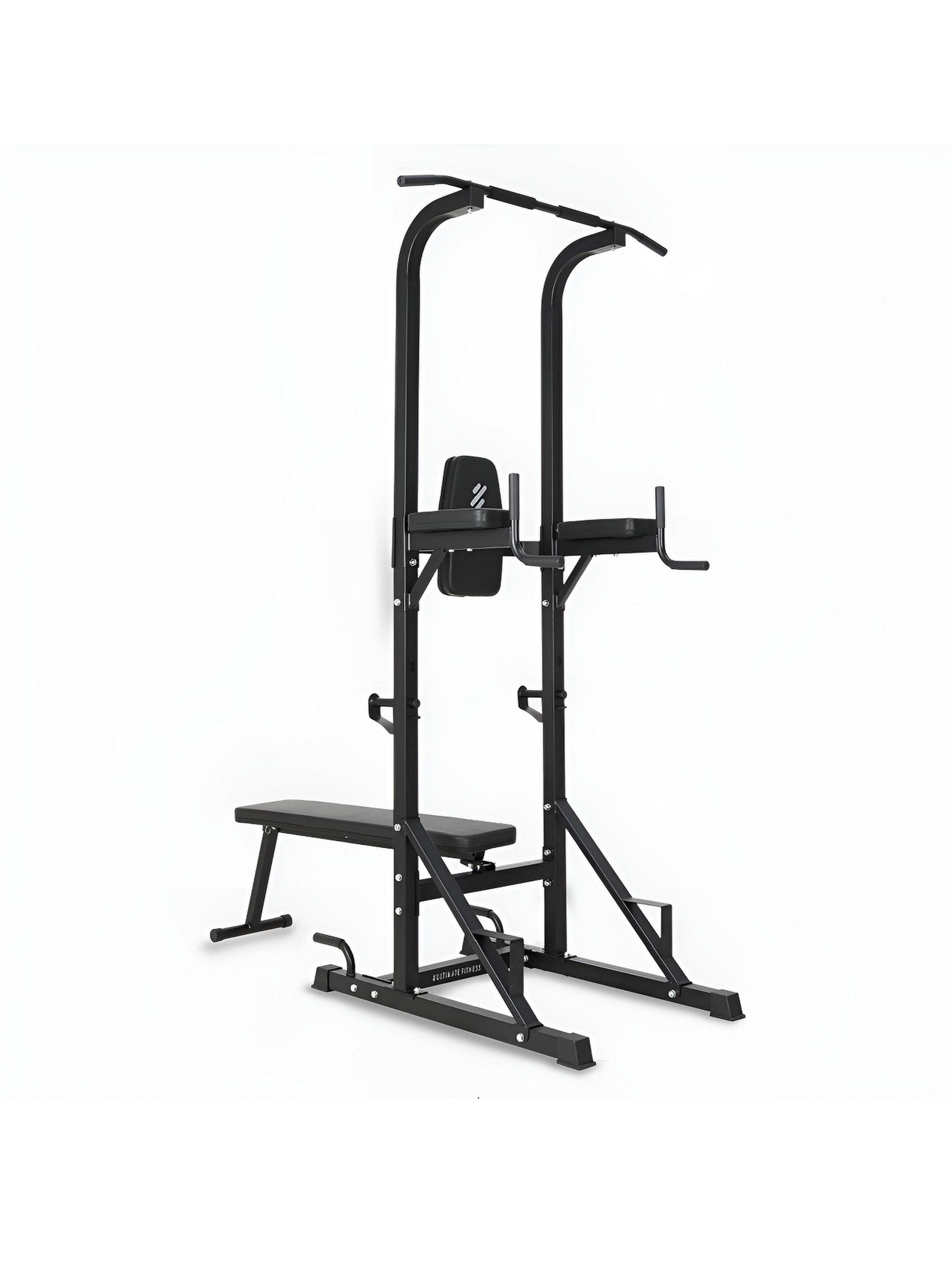 Máquina - Estación Dominadas Paralelas Multifunción Pro con Banca-7