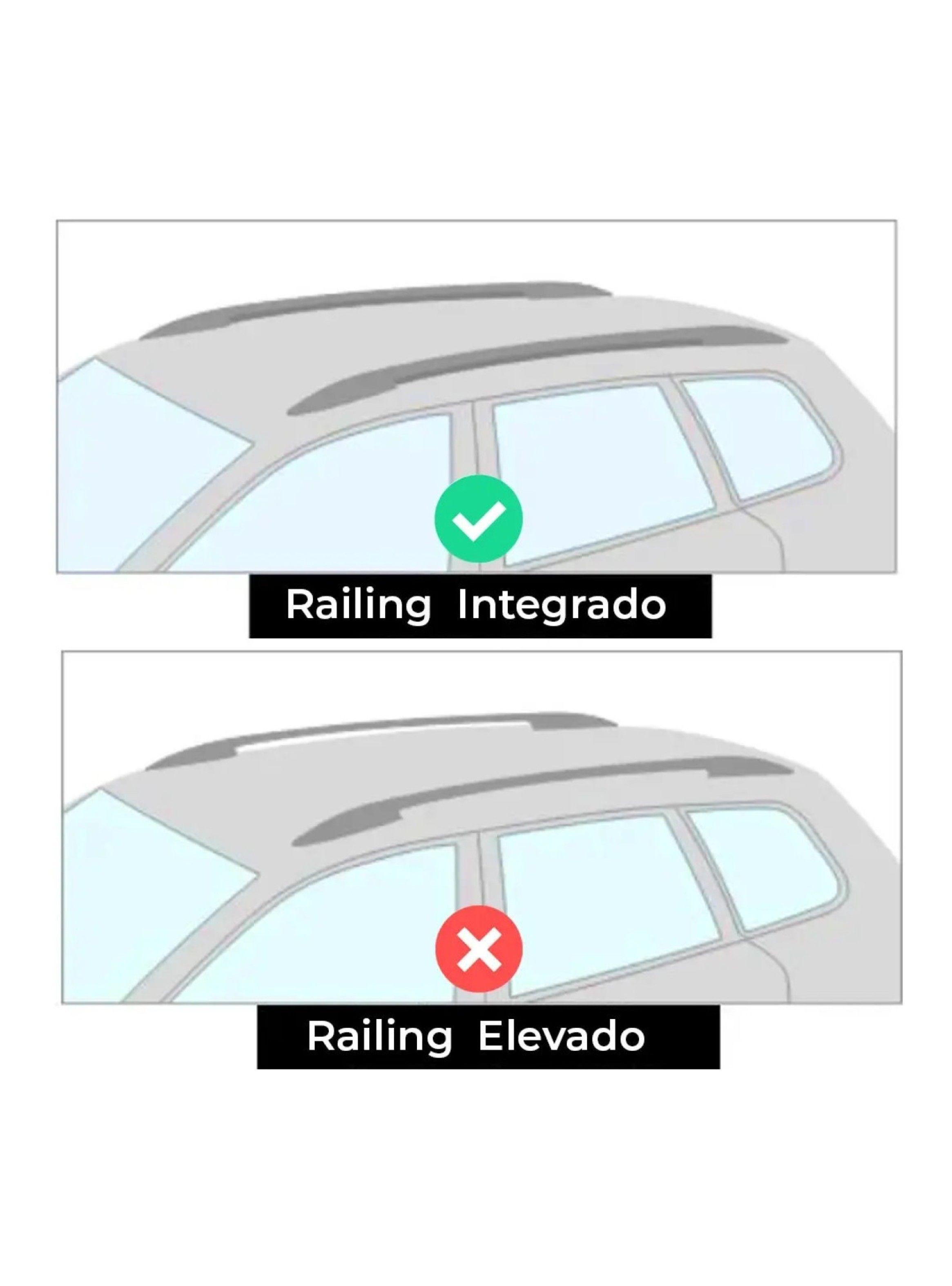 Barras de Techo Transversales Ajustables 130cm 90kg Railing Integrado-3