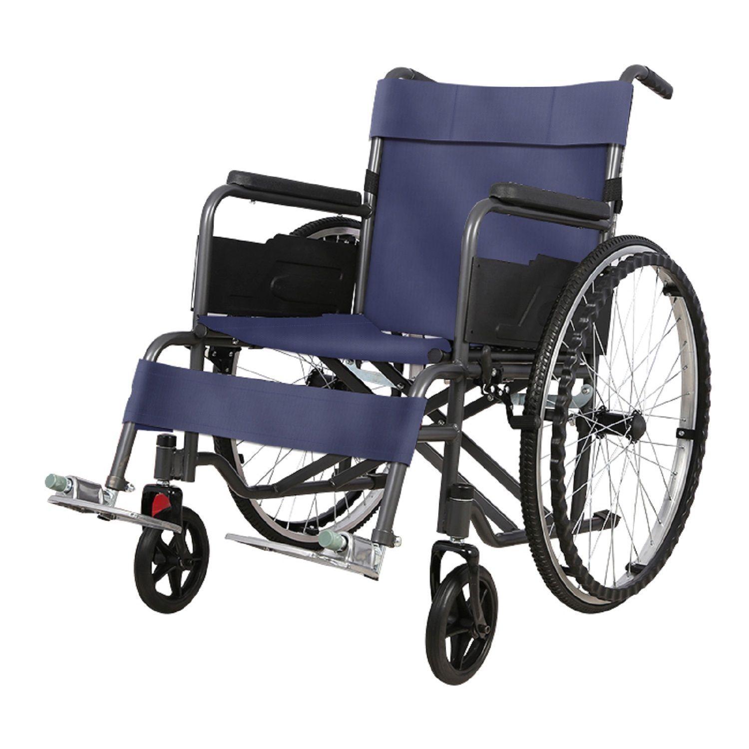 Silla de Ruedas Standard Plegable Azul Óscuro-0