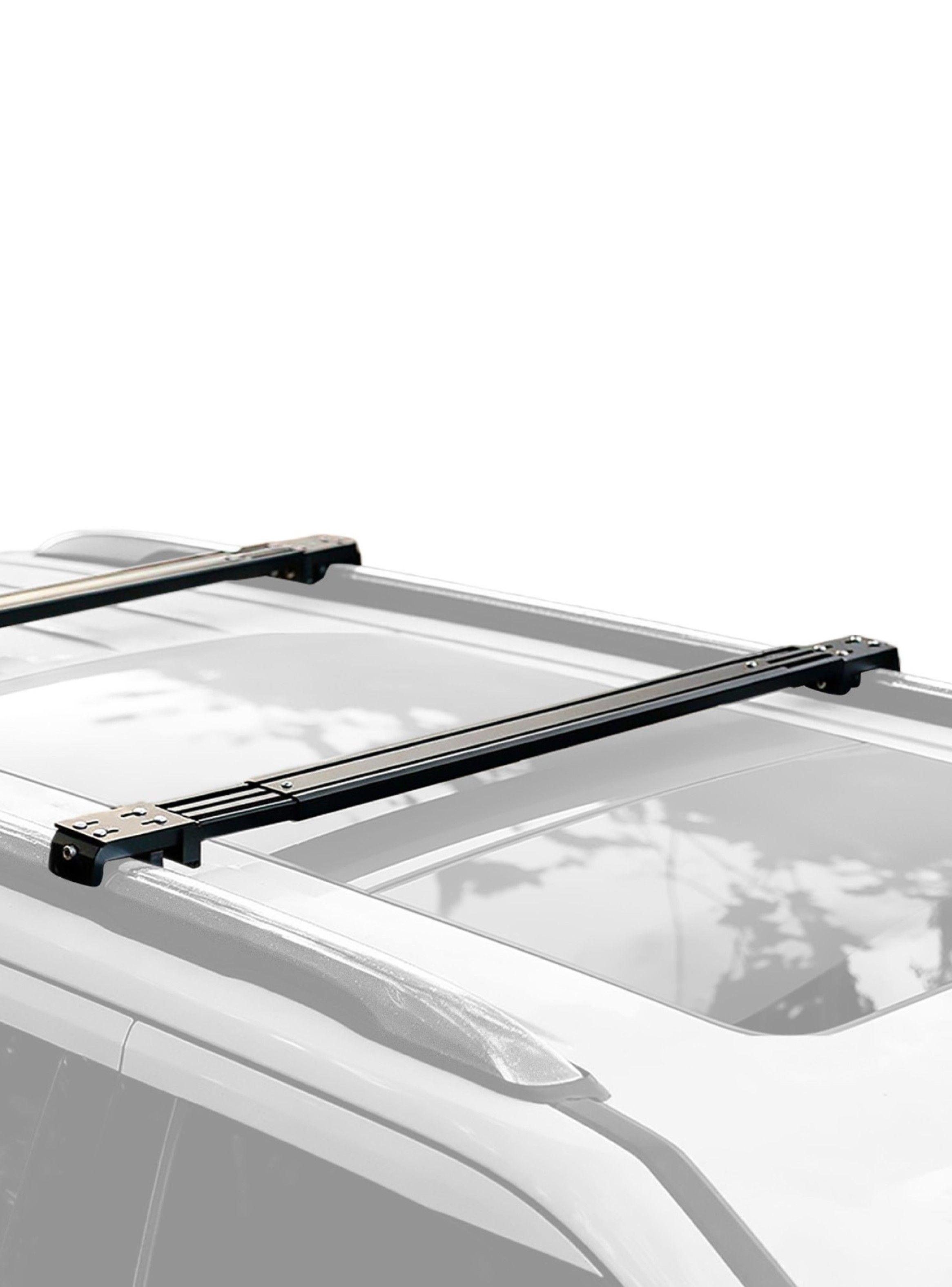 Barras de Techo Transversales Premium Black Ajustables 160cm 100kg Railing Elevado-0