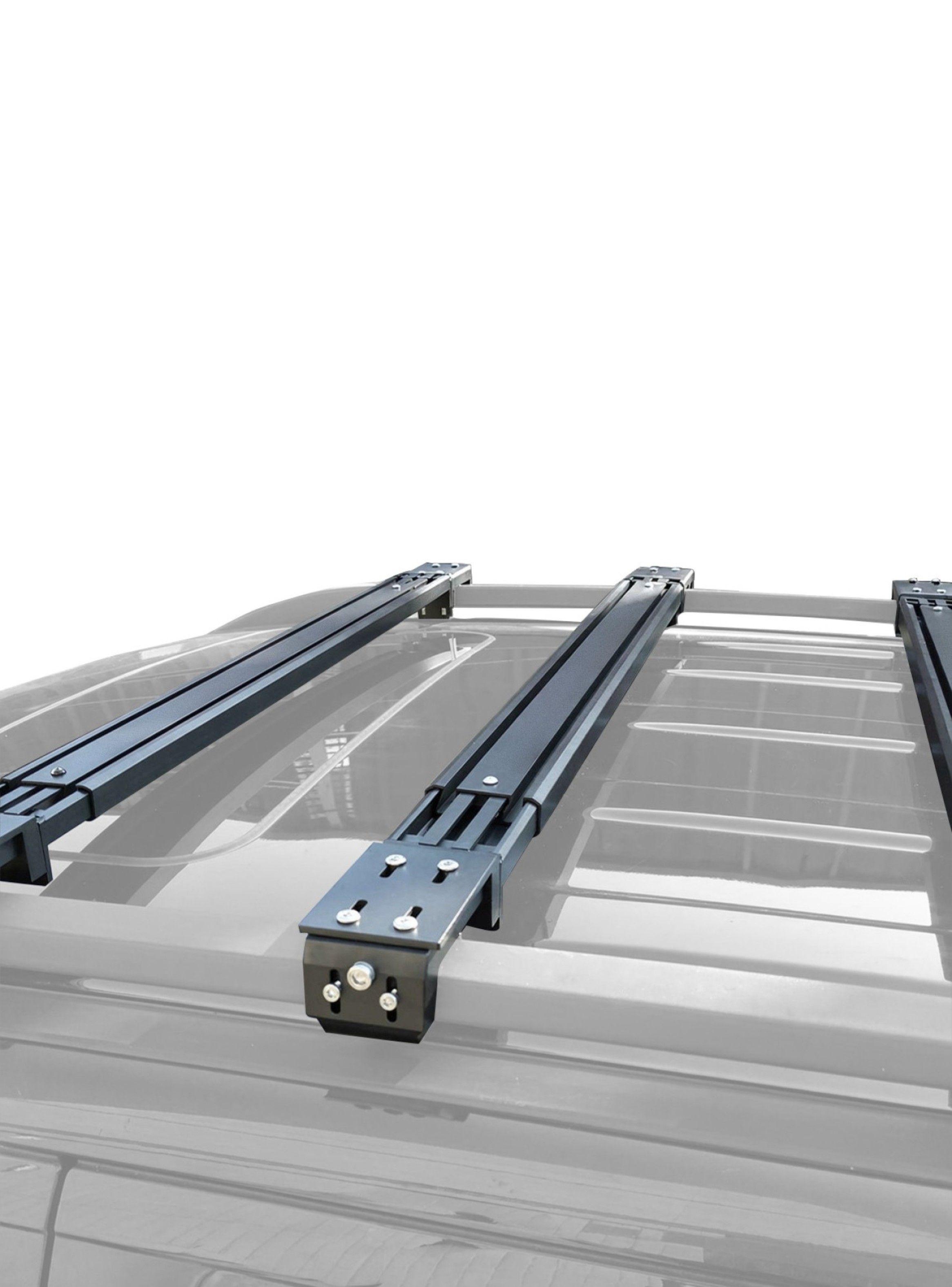 Barras de Techo Transversales Premium Black Ajustables 160cm 100kg Railing Elevado-3